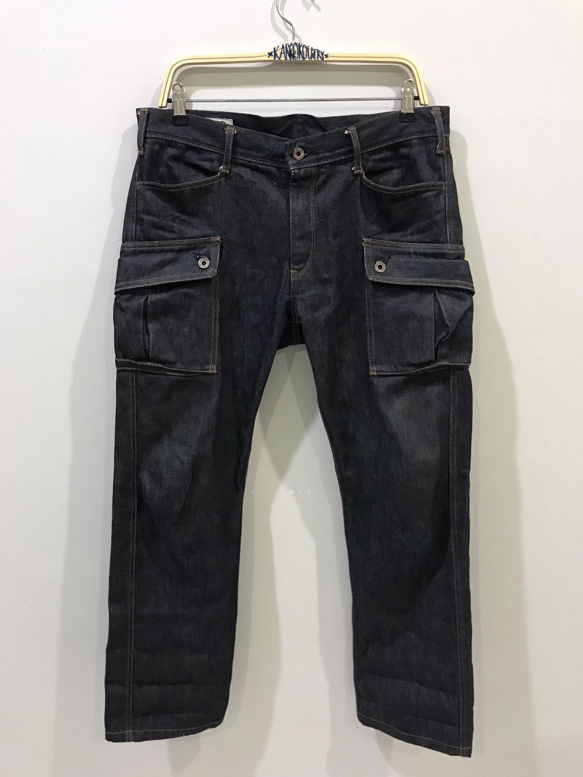 image of Japan Vintage Military Design Cargo Denim, Men's (Size 35)