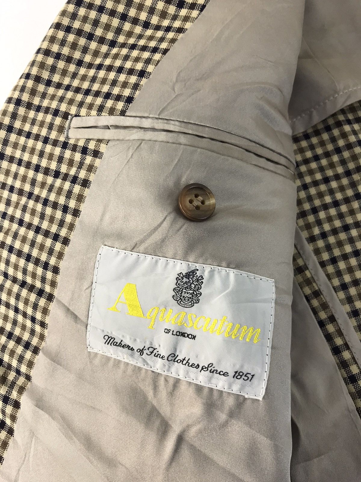 Aquascutum × Designer Aquascutum Of London Jacket Blazer Coat Checked Fashion Size 48R - 6 Thumbnail