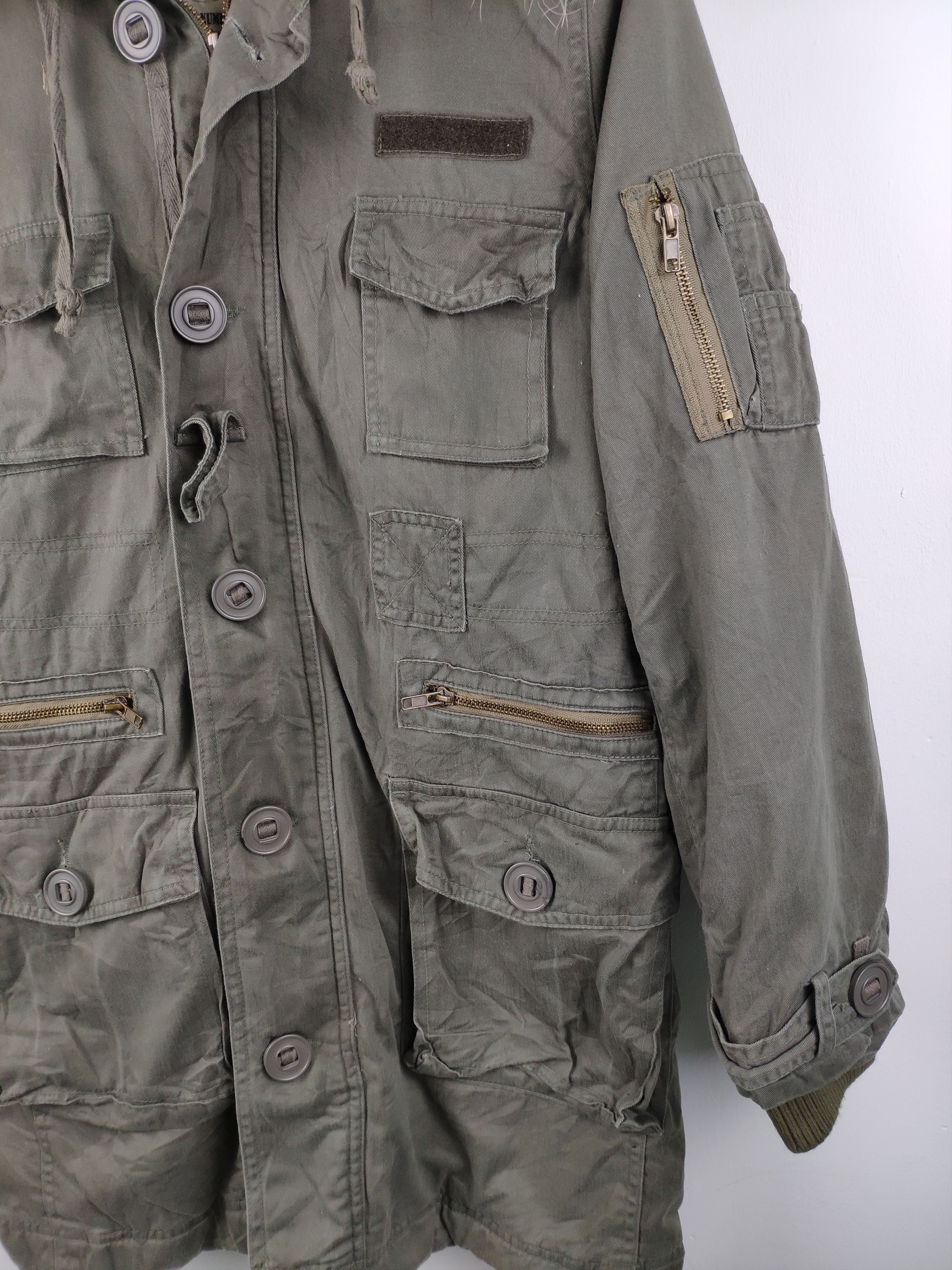 Japanese Brand × Vintage Vintage Japanese Back Number Military Parka Hoodie Size US S / EU 44-46 / 1 - 2 Thumbnail