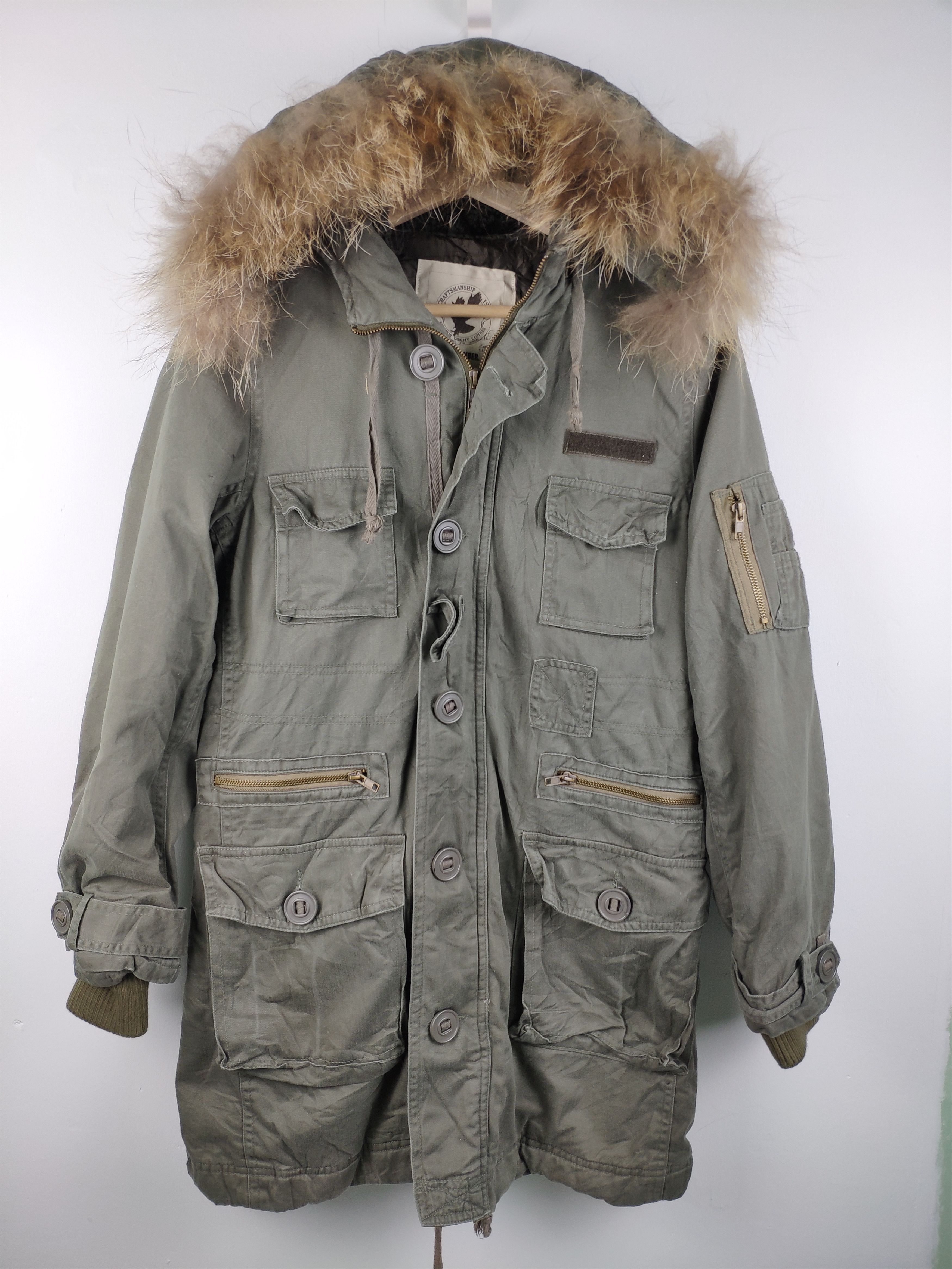 Japanese Brand × Vintage Vintage Japanese Back Number Military Parka Hoodie Size US S / EU 44-46 / 1 - 1 Thumbnail