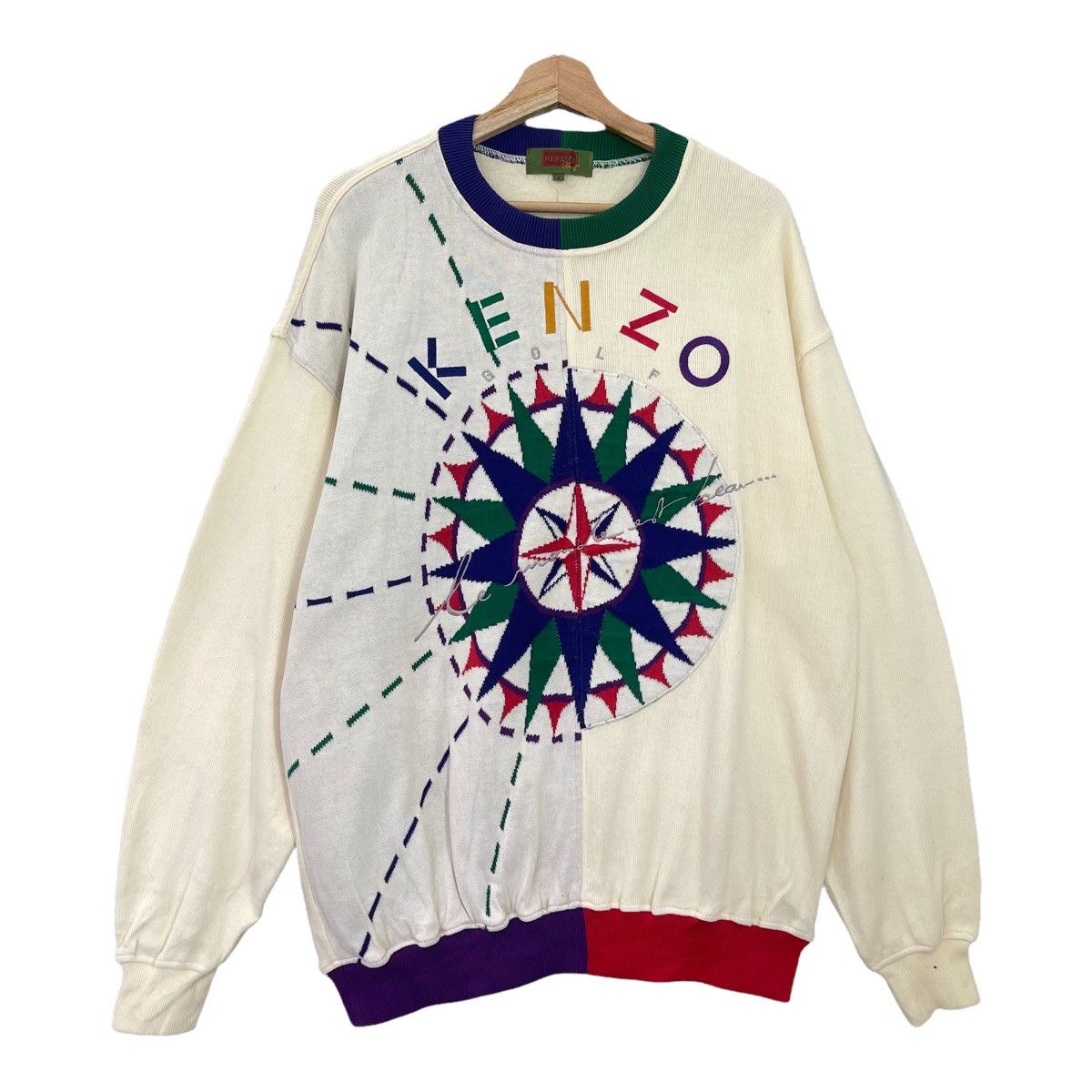 Kenzo Vintage 90s Kenzo Golf Muticolour Logo Crewneck Sweatshirt Size US L / EU 52-54 / 3 - 1 Thumbnail