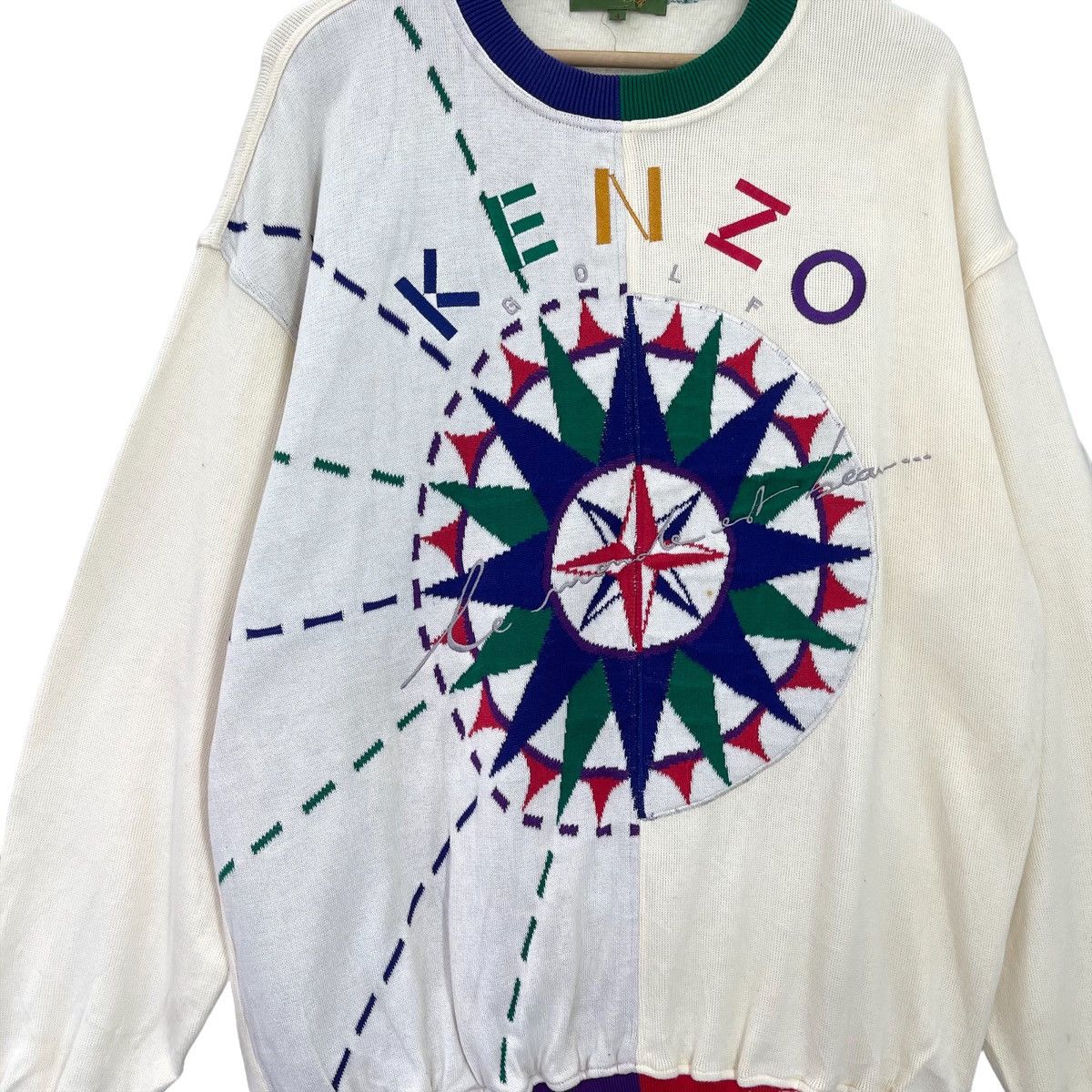 Kenzo Vintage 90s Kenzo Golf Muticolour Logo Crewneck Sweatshirt Size US L / EU 52-54 / 3 - 5 Thumbnail