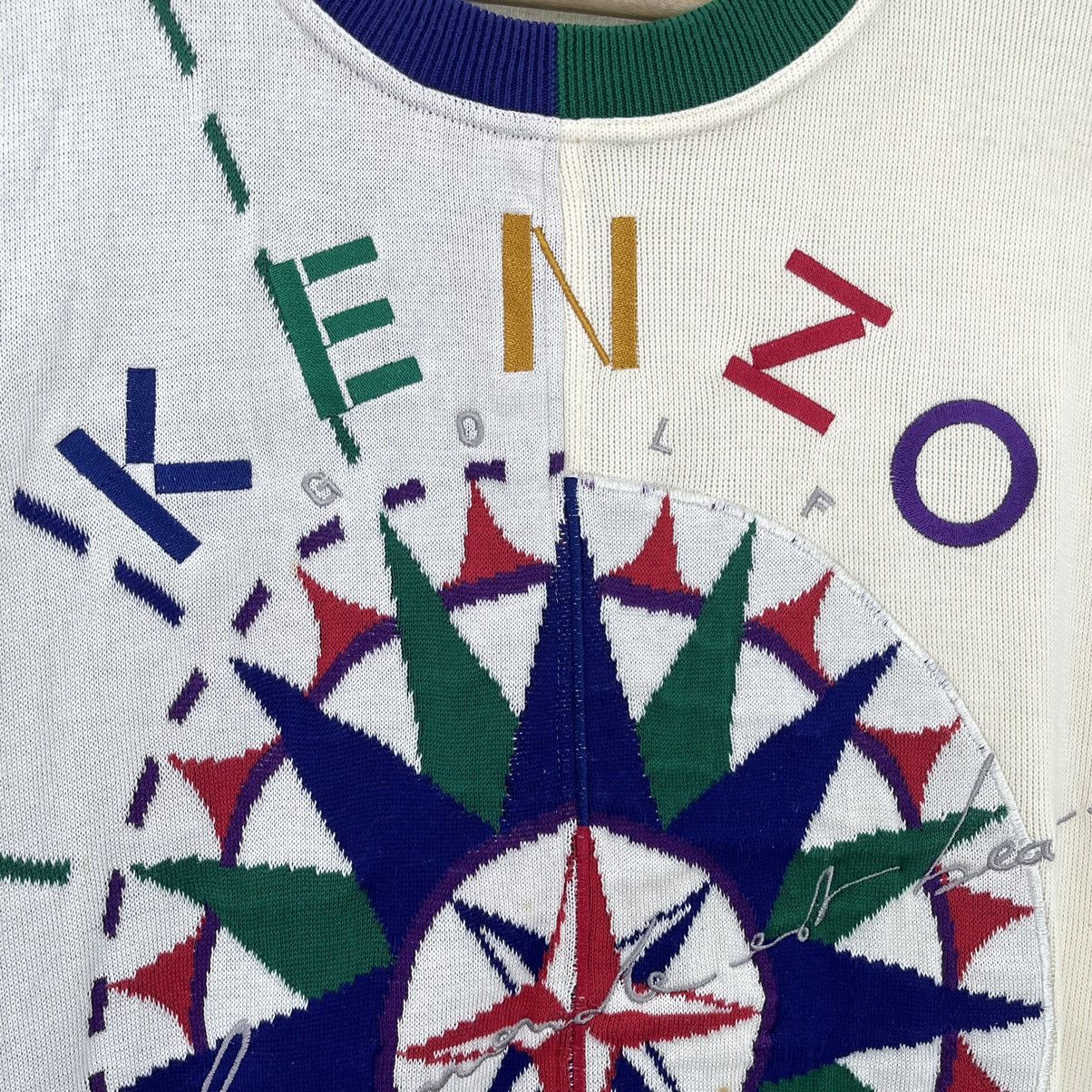 Kenzo Vintage 90s Kenzo Golf Muticolour Logo Crewneck Sweatshirt Size US L / EU 52-54 / 3 - 6 Thumbnail