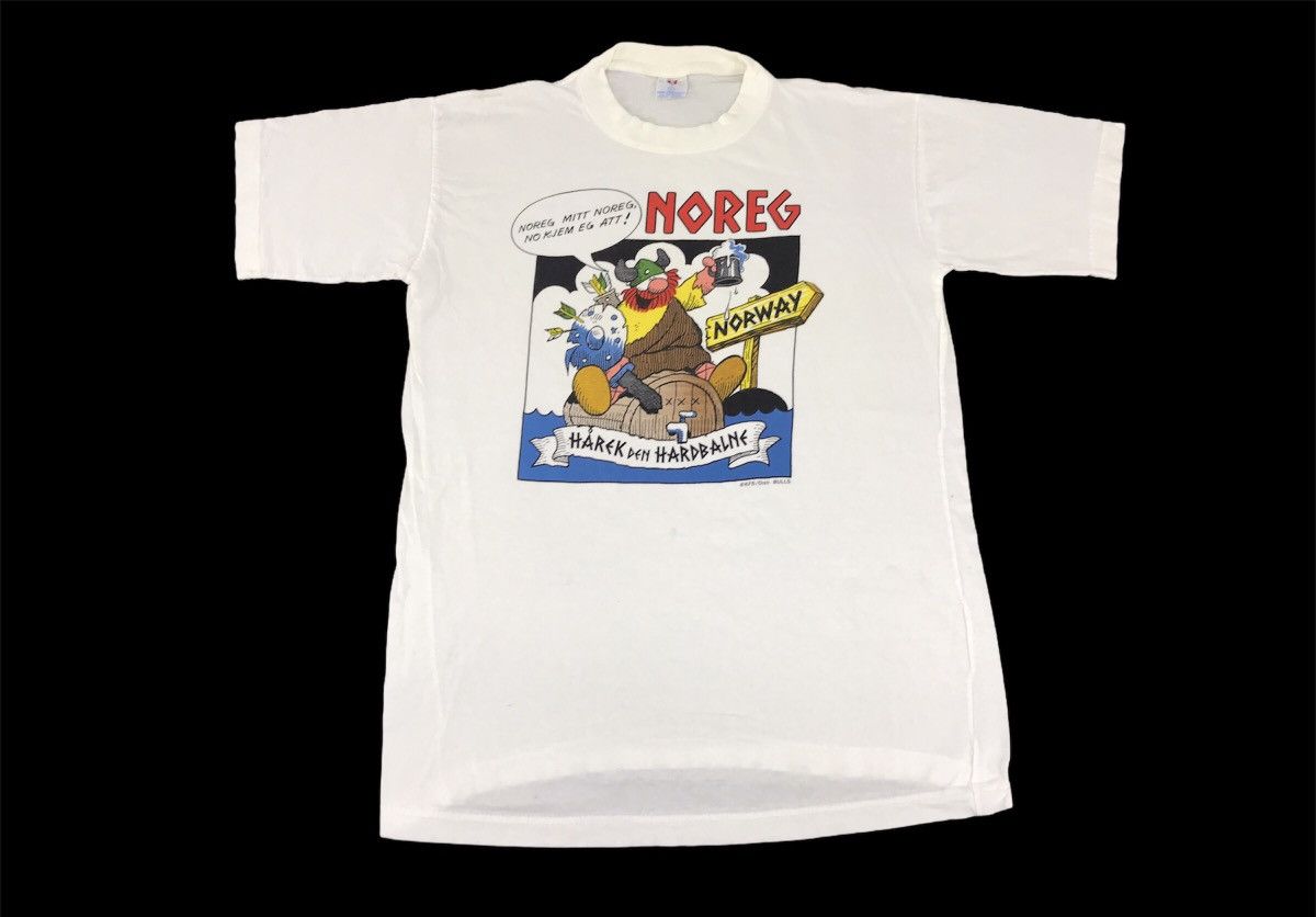 Vintage Vintage 90s Noreg Norway Harek Den Hardbalne Box Viking Size US M / EU 48-50 / 2 - 1 Thumbnail