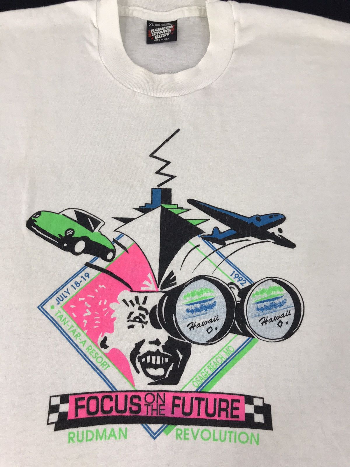 Vintage 90s Focus On The Future Rudman Revolution Hawaii Tee Size US XL / EU 56 / 4 - 3 Thumbnail