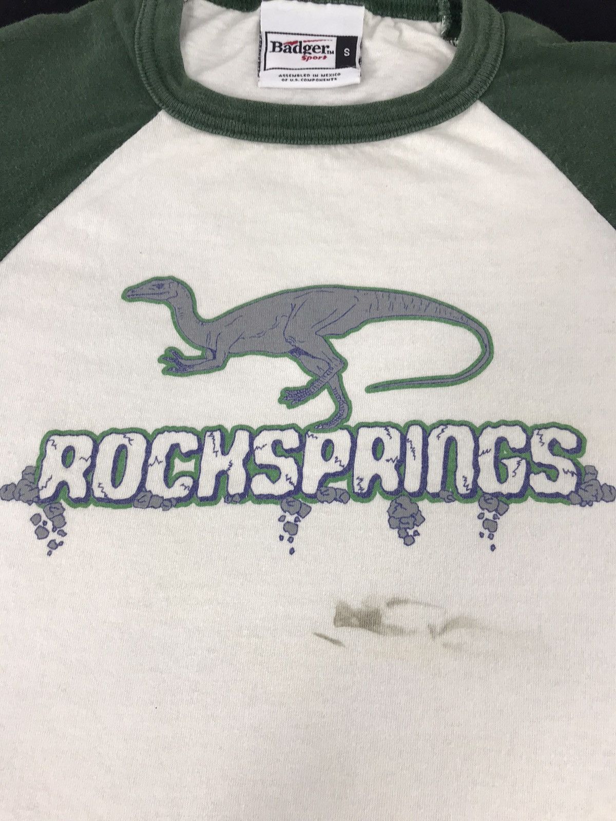 Japanese Brand × Vintage Vintage Badger Sport Rockspring Dinosaur Logo Raglan Tee Size US S / EU 44-46 / 1 - 3 Thumbnail