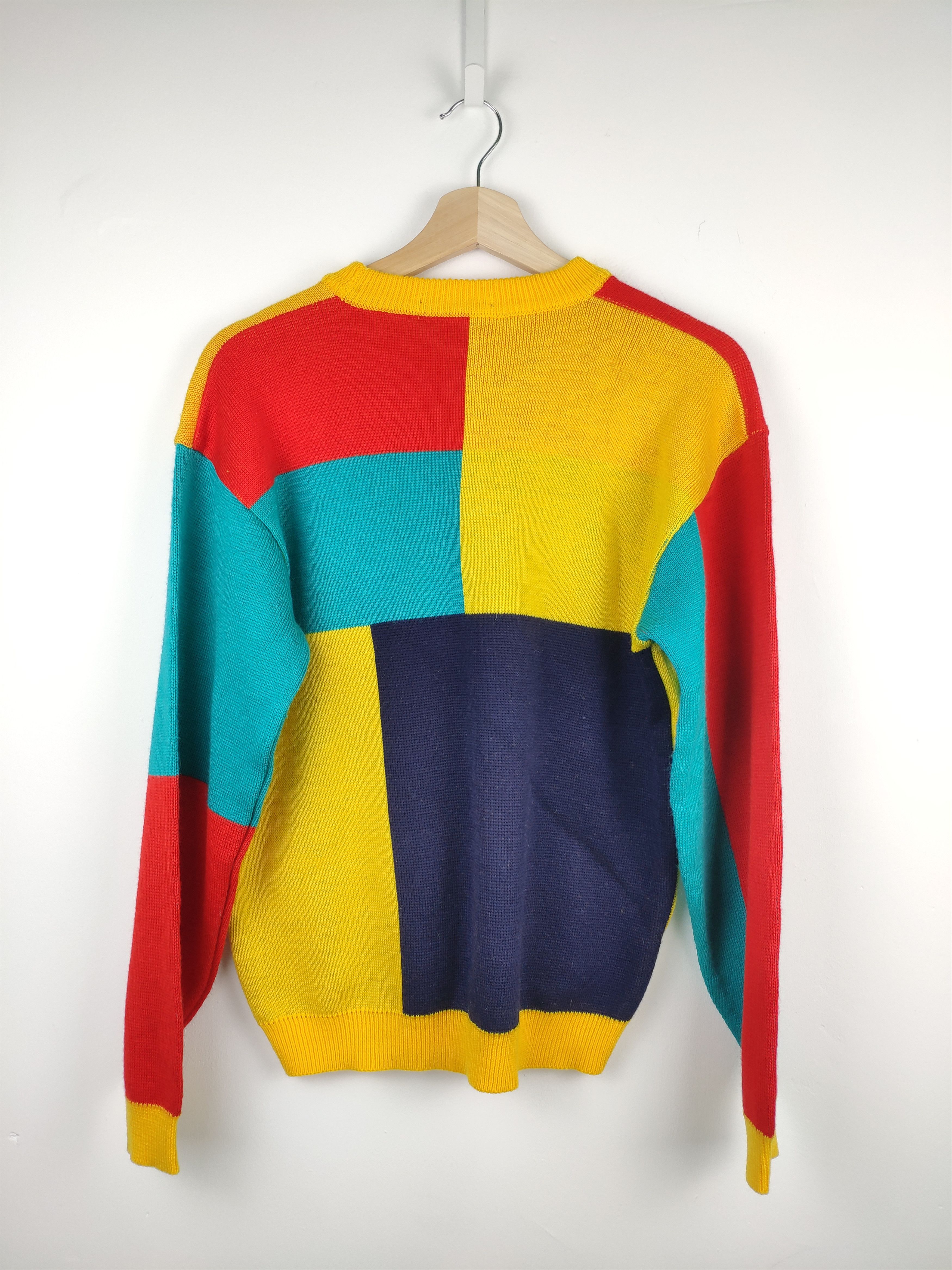 Aran Isles Knitwear × Japanese Brand × Vintage Vintage Wool Knit Sweater Colour Block Style Size US M / EU 48-50 / 2 - 6 Thumbnail