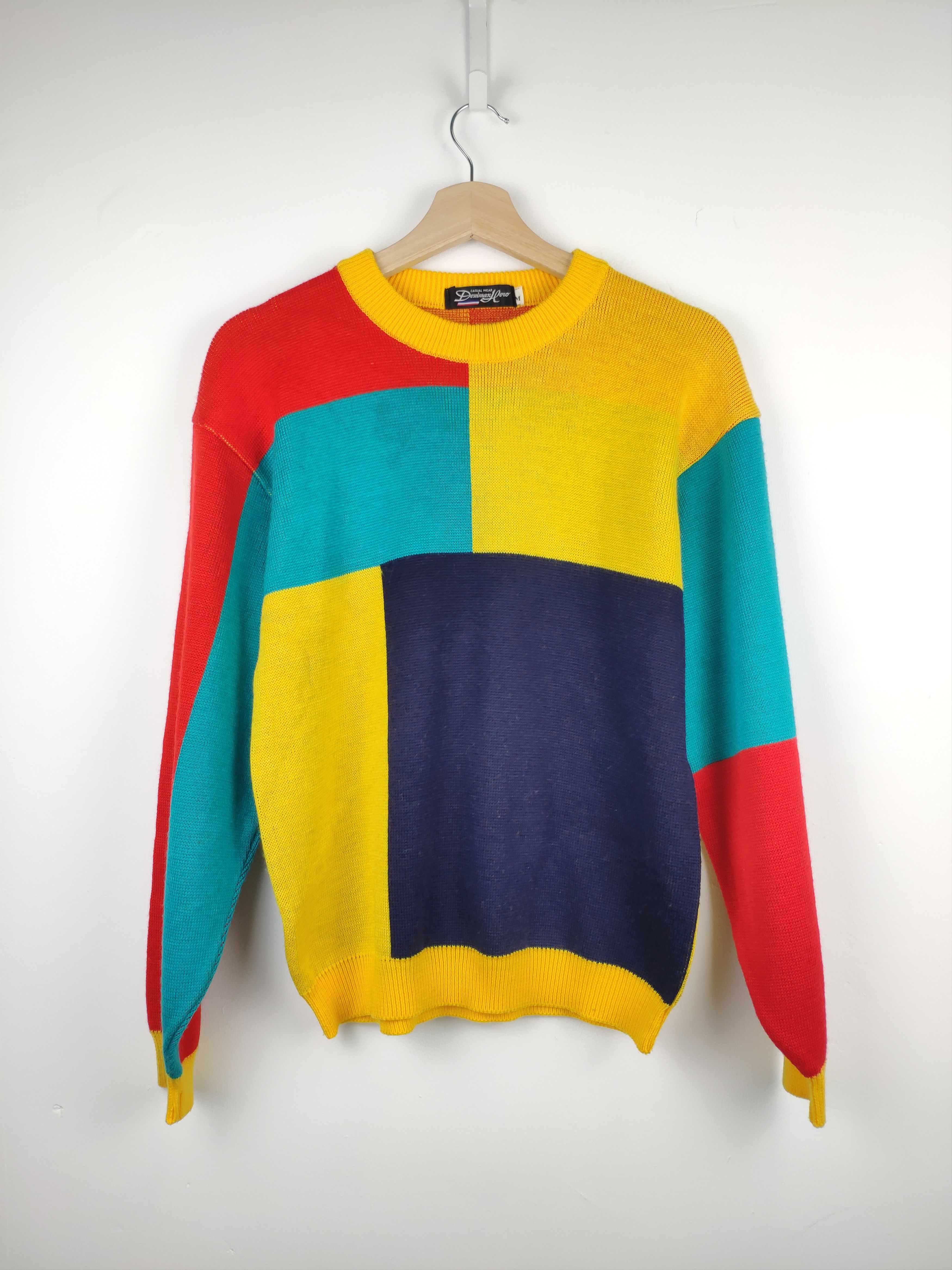 Aran Isles Knitwear × Japanese Brand × Vintage Vintage Wool Knit Sweater Colour Block Style Size US M / EU 48-50 / 2 - 1 Thumbnail