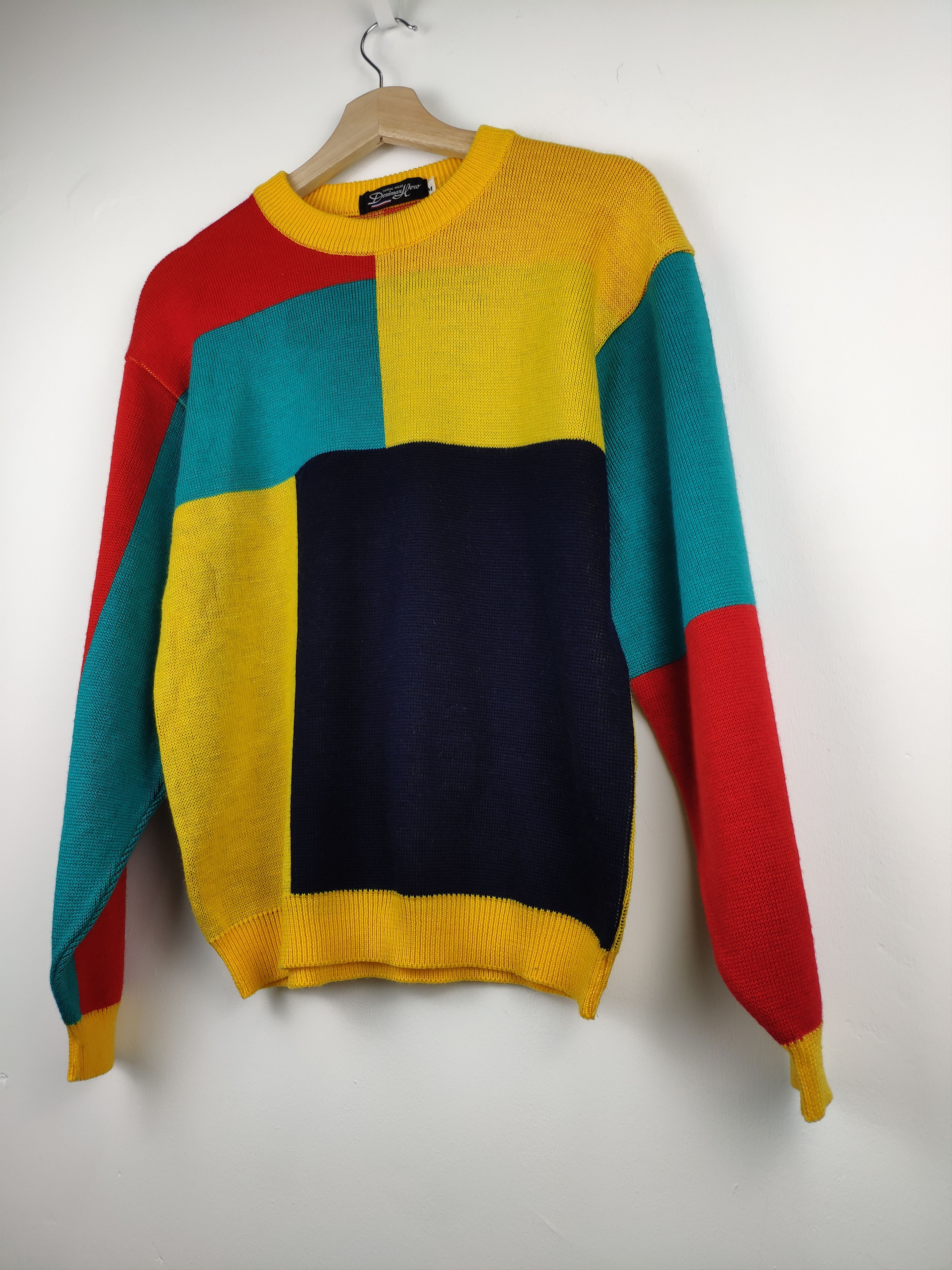 Aran Isles Knitwear × Japanese Brand × Vintage Vintage Wool Knit Sweater Colour Block Style Size US M / EU 48-50 / 2 - 2 Thumbnail