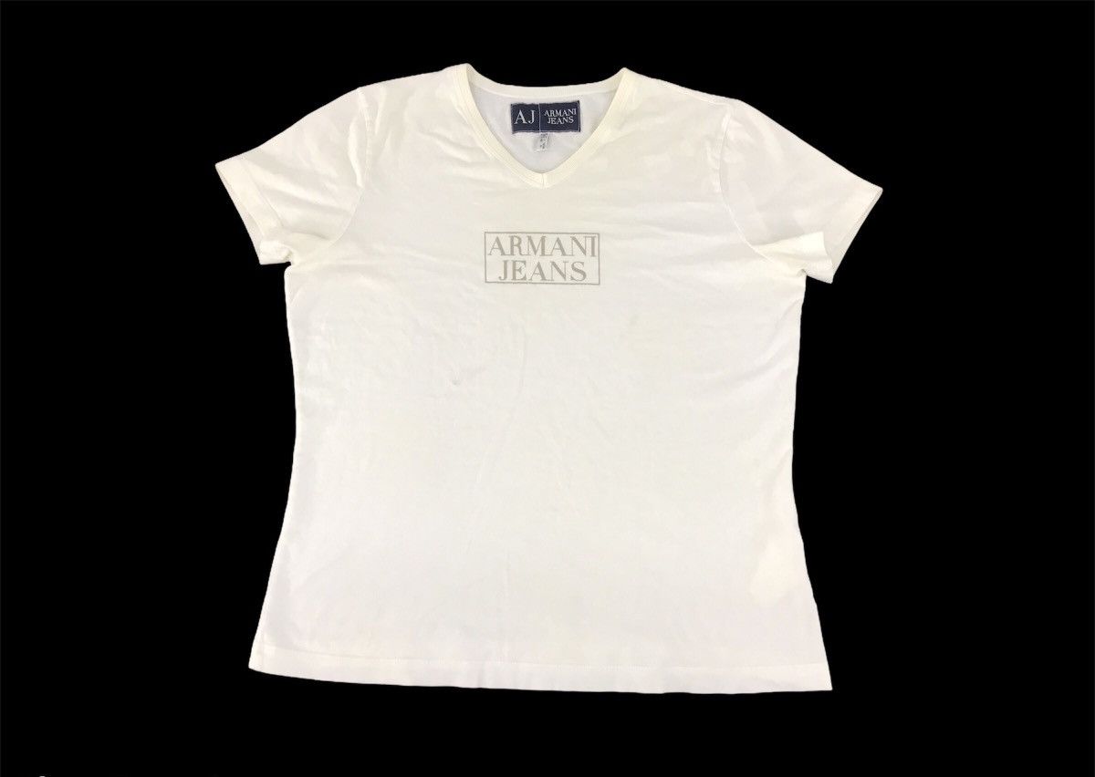 Armani × Designer Vintage Armani Jeans AJ T-shirt Tee Printed Spell Out Size US S / EU 44-46 / 1 - 1 Thumbnail