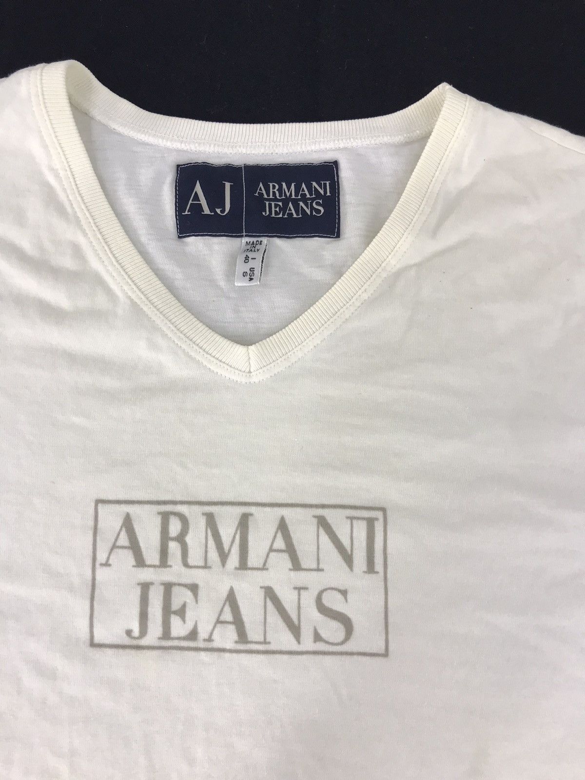 Armani × Designer Vintage Armani Jeans AJ T-shirt Tee Printed Spell Out Size US S / EU 44-46 / 1 - 3 Thumbnail