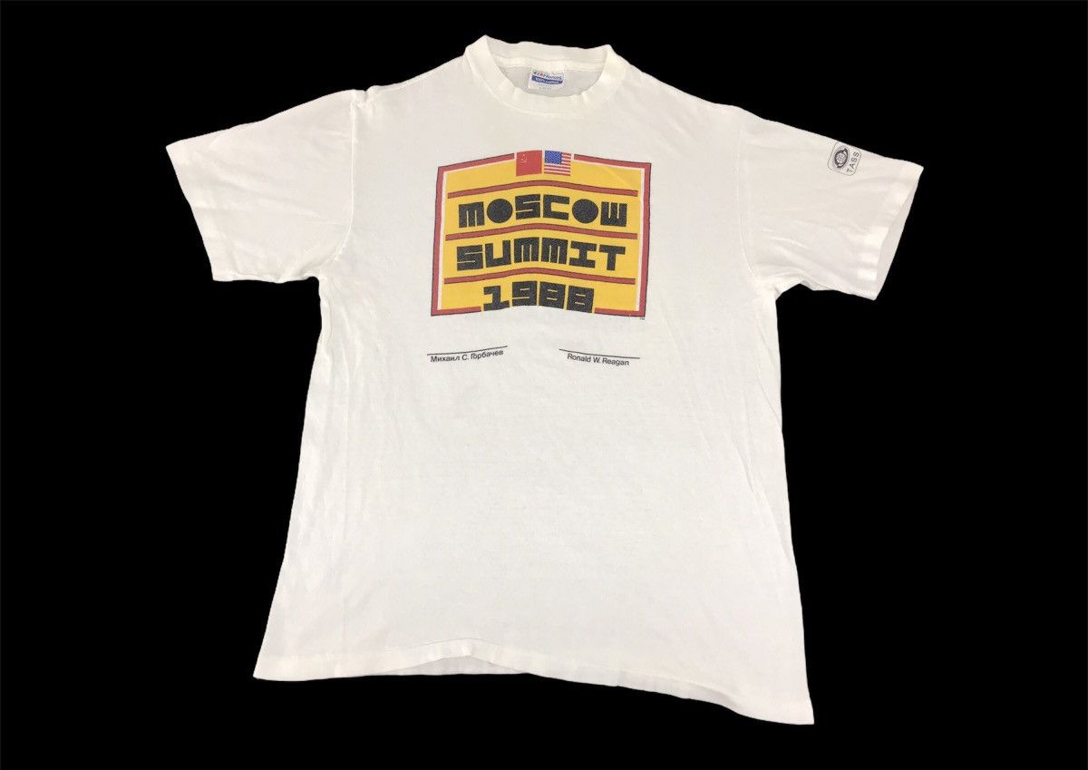 Hanes Vintage 80s Moscow Summit Ronald Reagan 40th U.S President Size US M / EU 48-50 / 2 - 1 Thumbnail