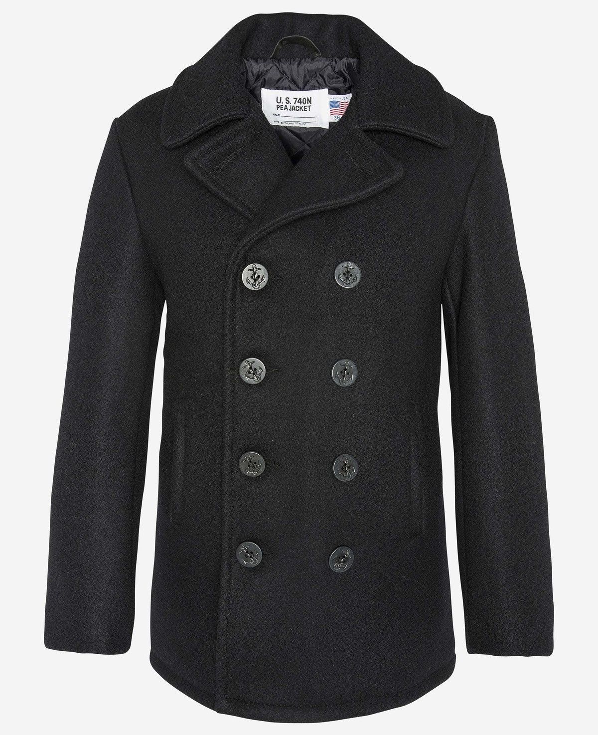 Schott Schott 740N Wool Pea Coat Size US M / EU 48-50 / 2 - 1 Thumbnail