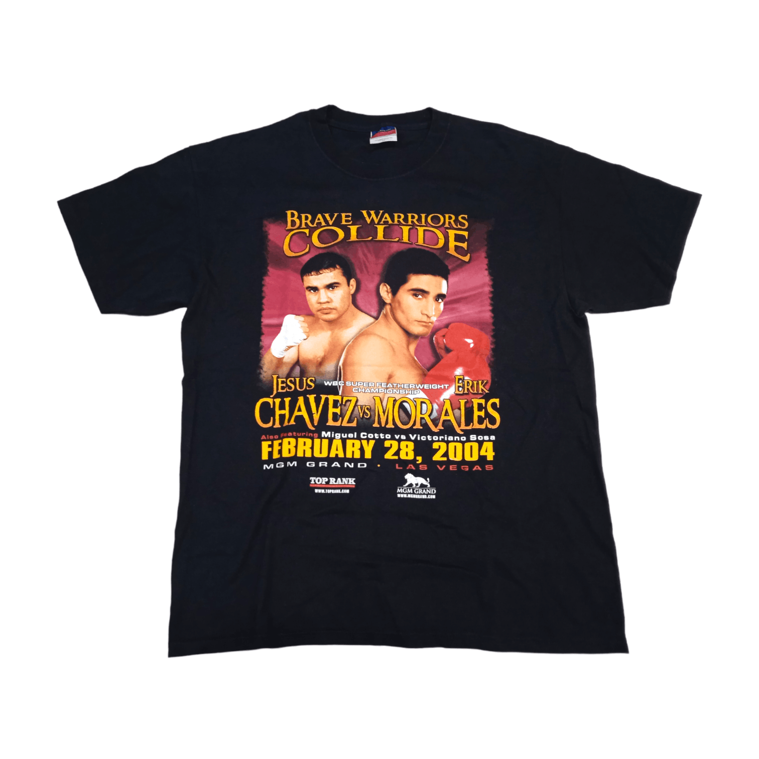 Vintage Vintage Erik Morales Vs Jesus Chavez 2000s T-Shirt Boxing Size US L / EU 52-54 / 3 - 1 Thumbnail