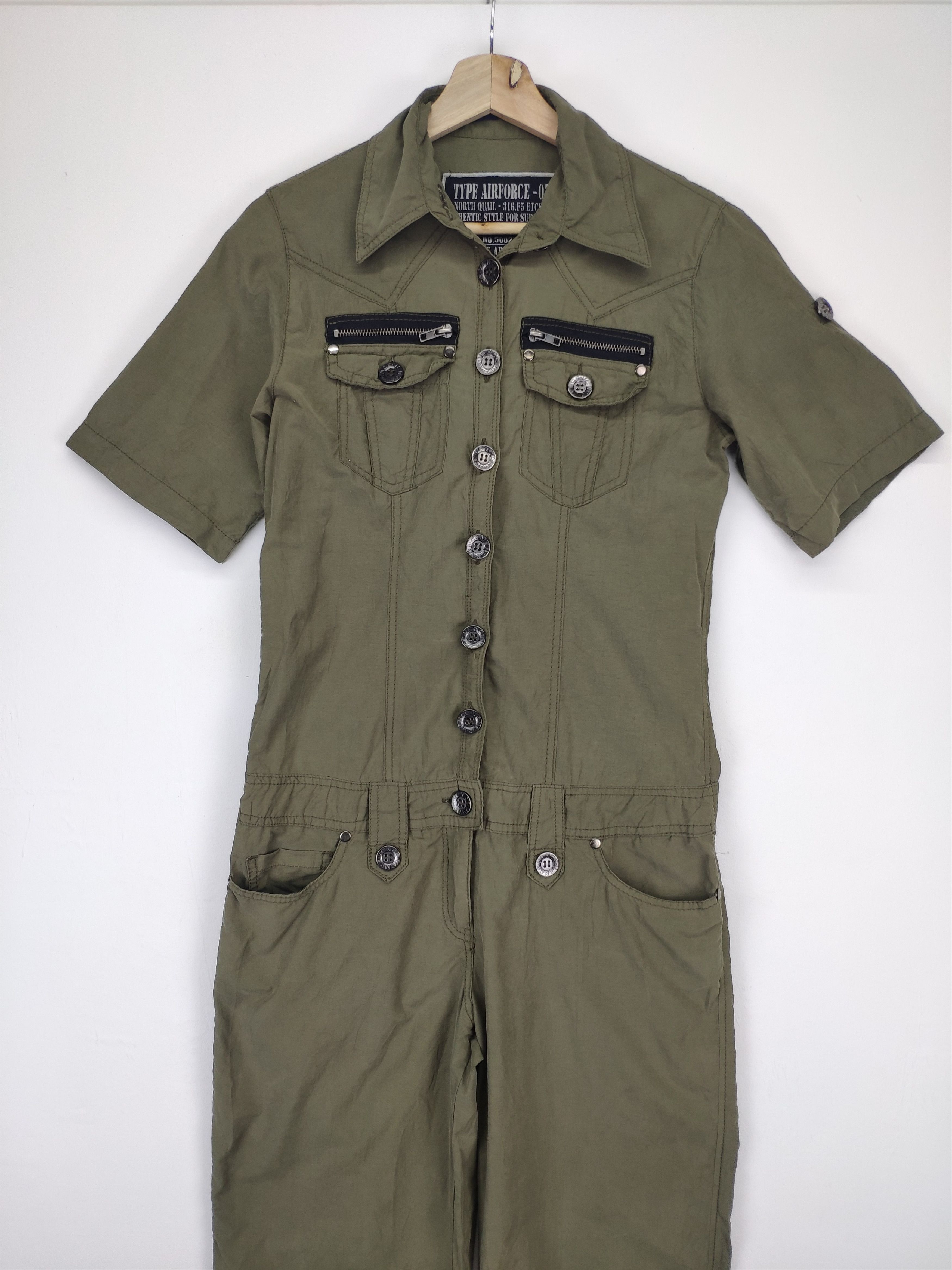 If Six Was Nine × Japanese Brand × Le Grande Bleu (L.G.B.) Vintage Overall Short Sleeve Airforce US Army by VENCE Size 30" / US 8 / IT 44 - 7 Thumbnail