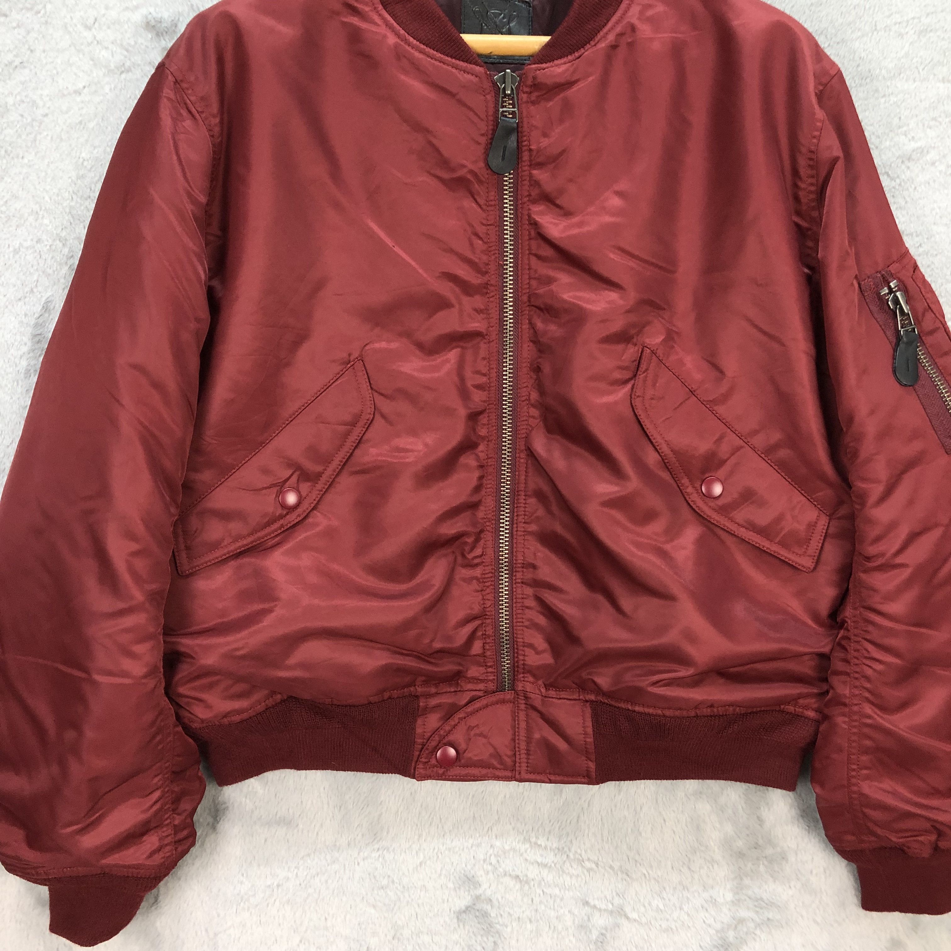 Japanese Brand Baroque US Limited Thinsulate Maroon Bomber Jacket #5822-209 Size US S / EU 44-46 / 1 - 3 Thumbnail