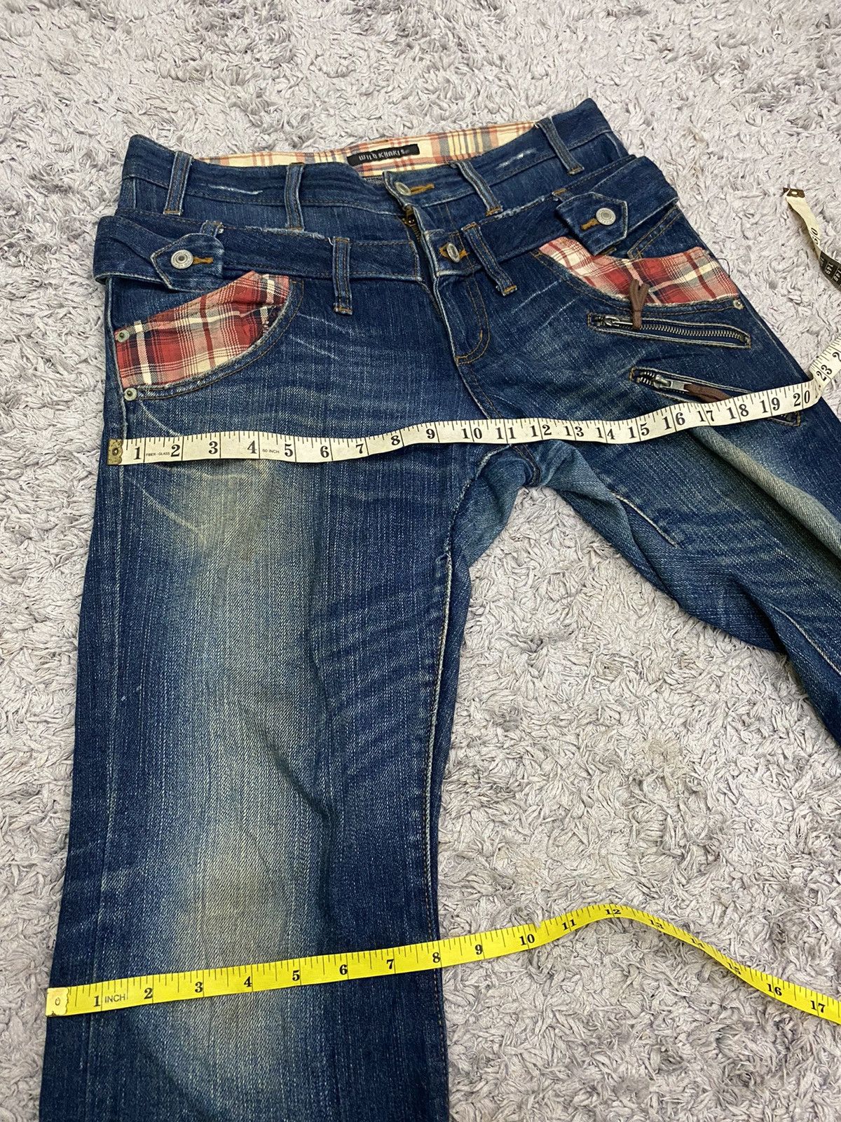 Japanese Brand Wild Khakis Double Waist Distressed Denim Pants Size US 33 - 11 Thumbnail