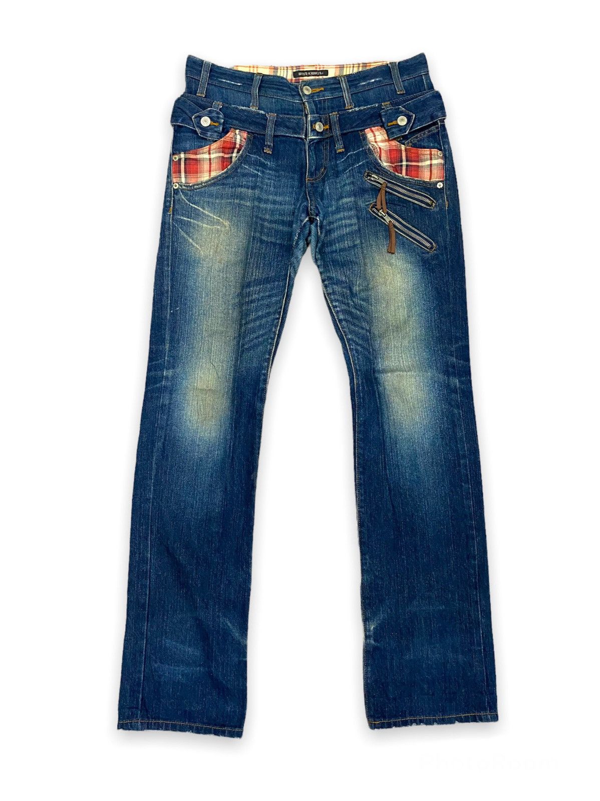 Wild Khakis Double Waist Distressed Denim Pants