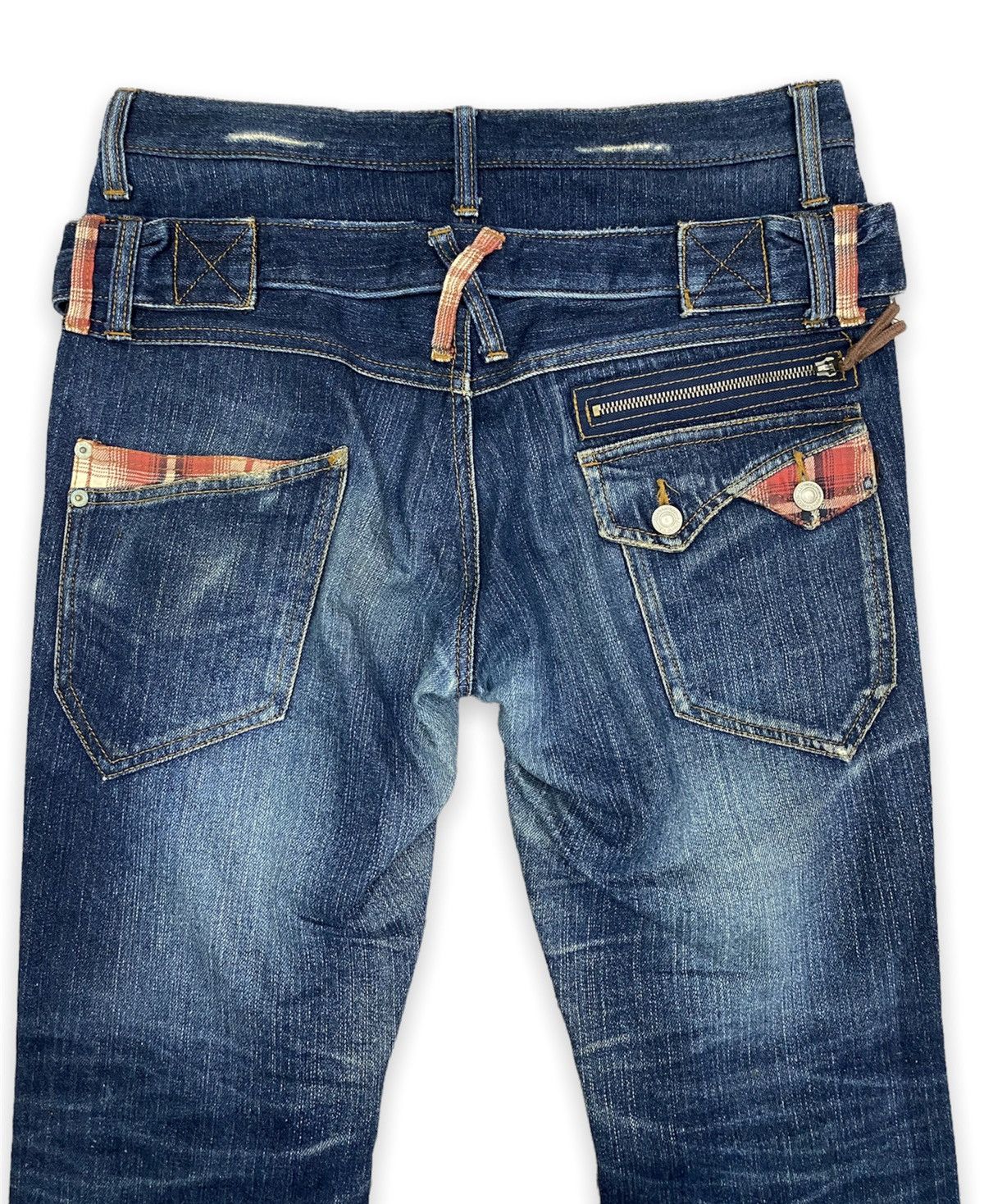 Japanese Brand Wild Khakis Double Waist Distressed Denim Pants Size US 33 - 4 Thumbnail