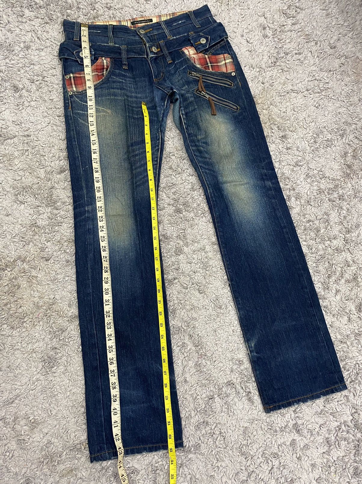 Japanese Brand Wild Khakis Double Waist Distressed Denim Pants Size US 33 - 12 Thumbnail