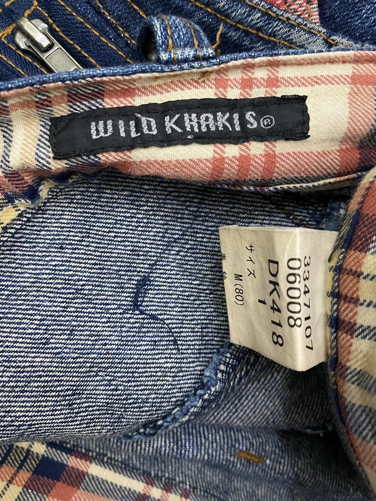 Japanese Brand Wild Khakis Double Waist Distressed Denim Pants Size US 33 - 9 Thumbnail