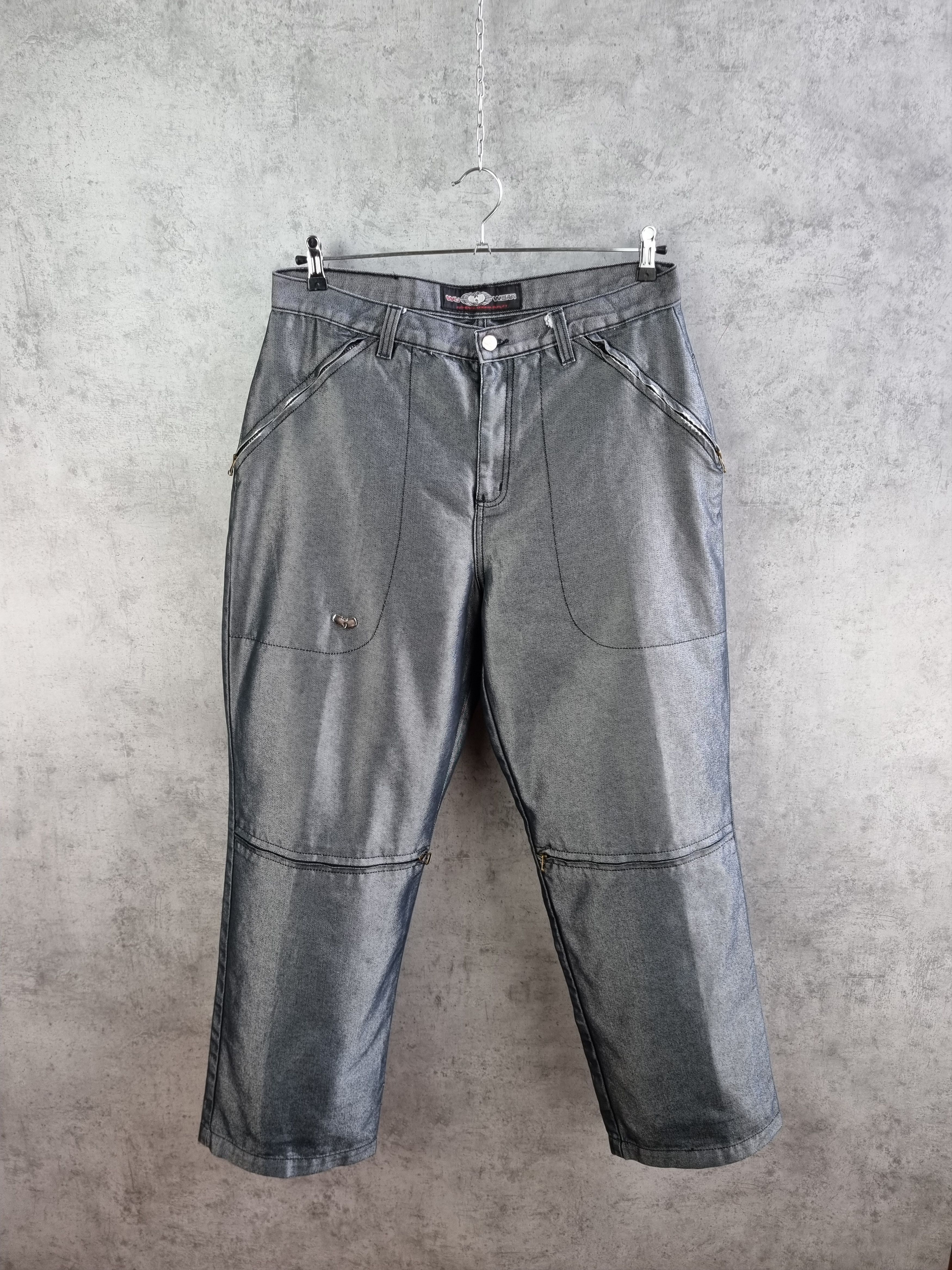 Rap Tees × Wu-Tang Clan Unique Vintage Wu Wear Big Logo Attractive Baggy Jeans Size US 33 - 18 Thumbnail