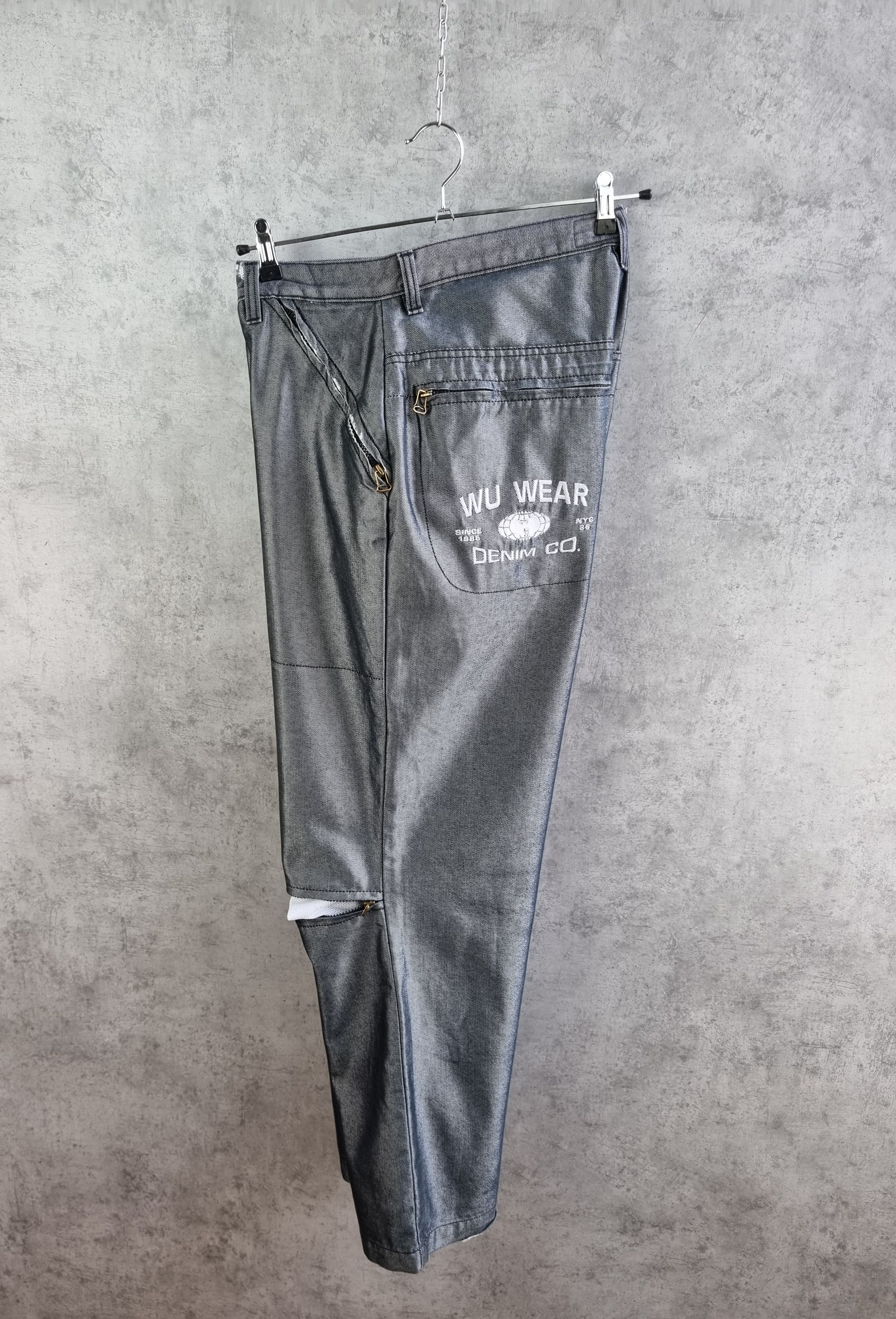 Rap Tees × Wu-Tang Clan Unique Vintage Wu Wear Big Logo Attractive Baggy Jeans Size US 33 - 2 Thumbnail