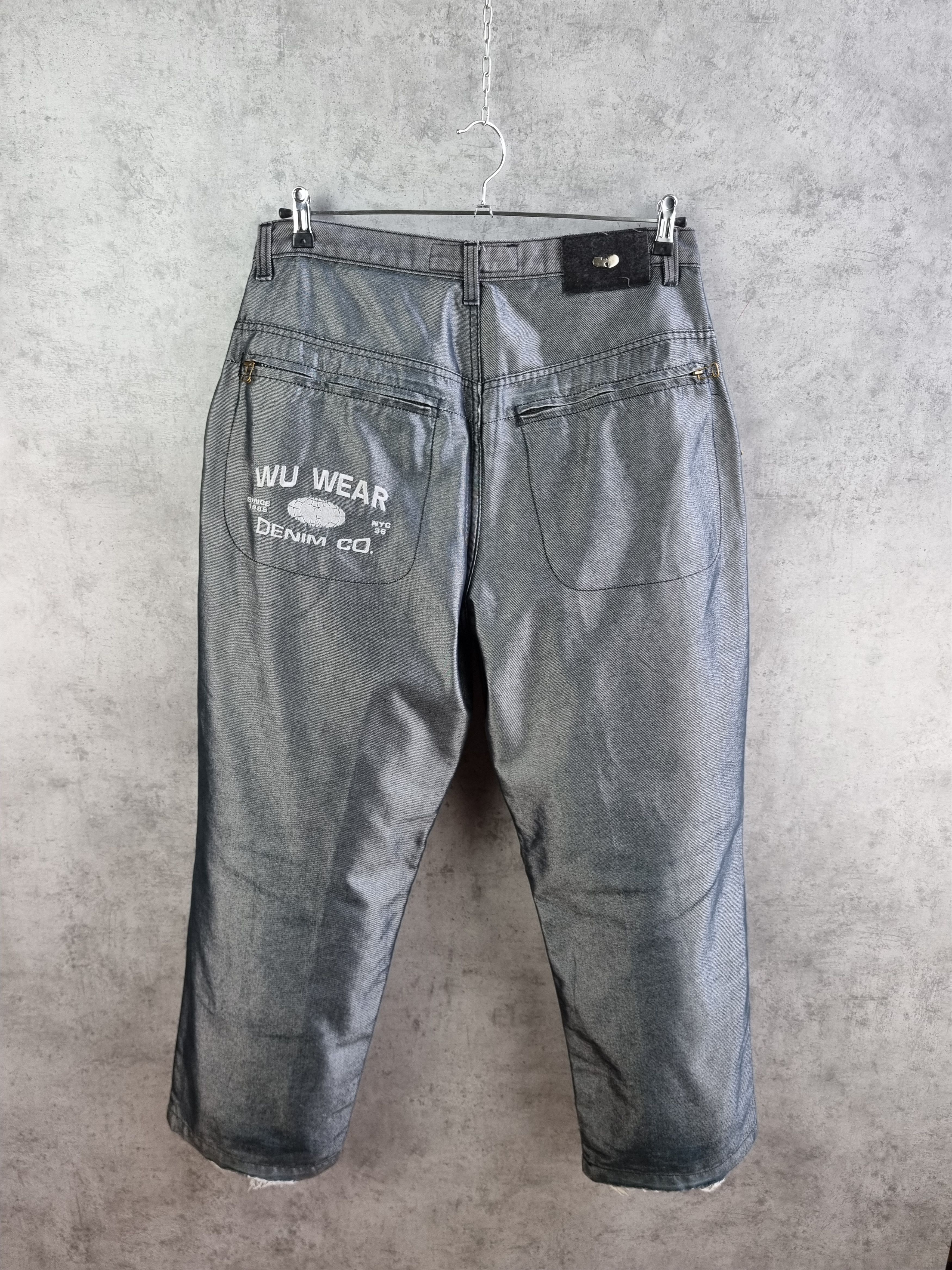 Rap Tees × Wu-Tang Clan Unique Vintage Wu Wear Big Logo Attractive Baggy Jeans Size US 33 - 19 Thumbnail