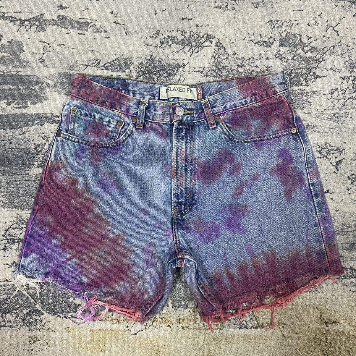 Levi's × Vintage Vintage Levis 550 Dirty Splash Denim Jeans Short Size US 32 / EU 48 - 2 Thumbnail