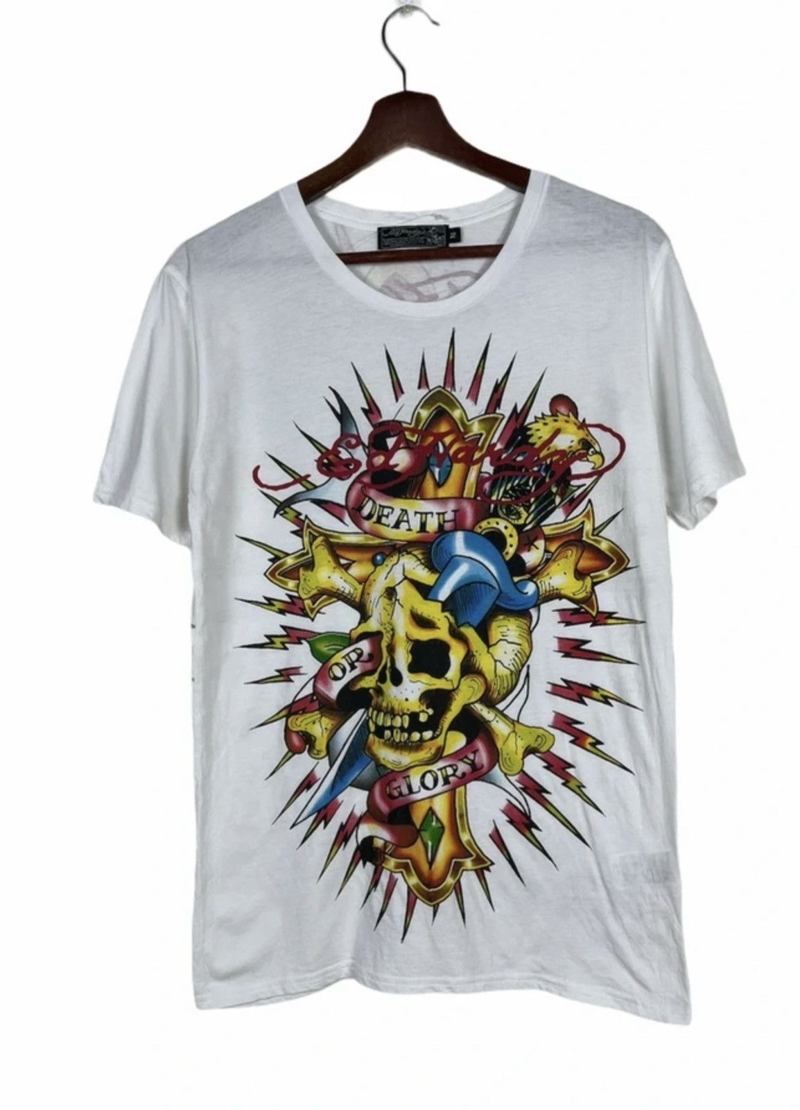 Christian Audigier × Ed Hardy 🚀FULLPRINT ED HARDY TEE Skull Iconic Size US M / EU 48-50 / 2 - 2 Thumbnail