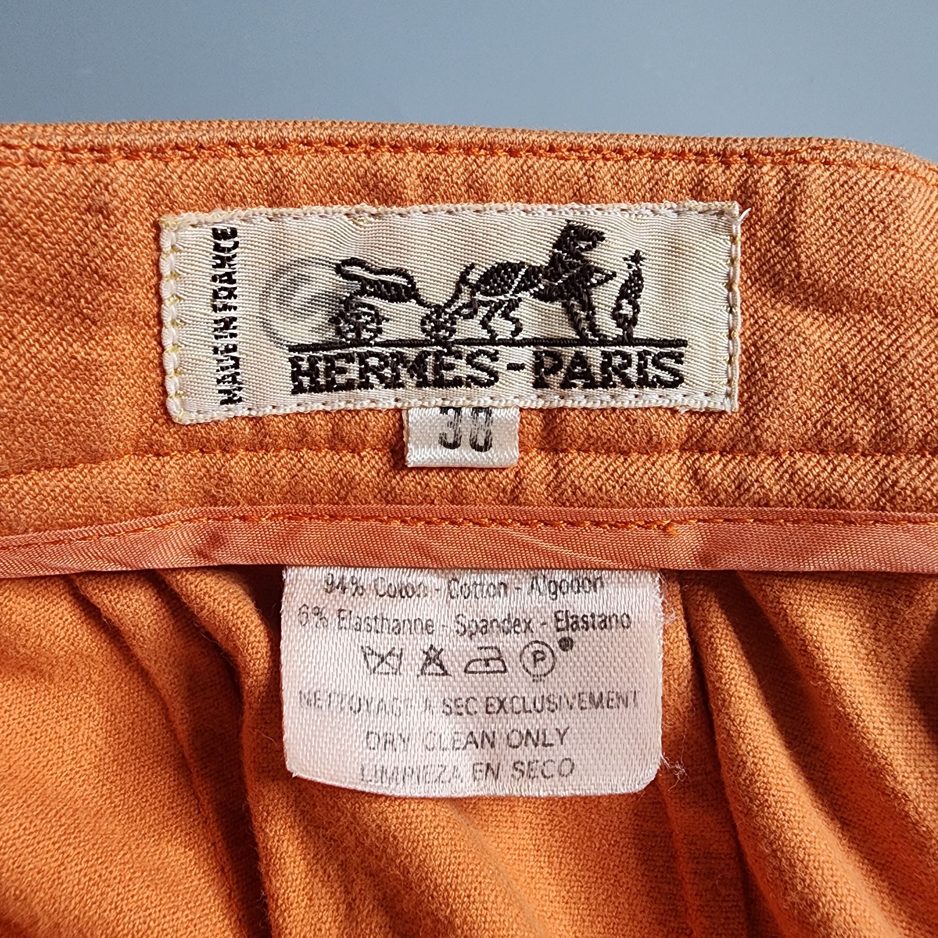 Hermes Hermes Paris - High Waist Straight Leg Trousers Size 26" / US 2 / IT 38 - 9 Thumbnail