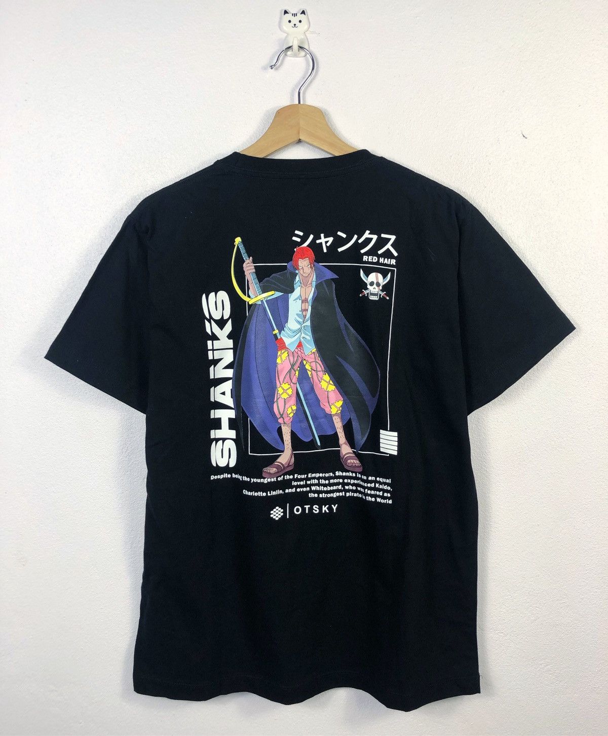 image of Anima x One Piece Red Hair Shanks Tee in Black, Men's (Size Medium)