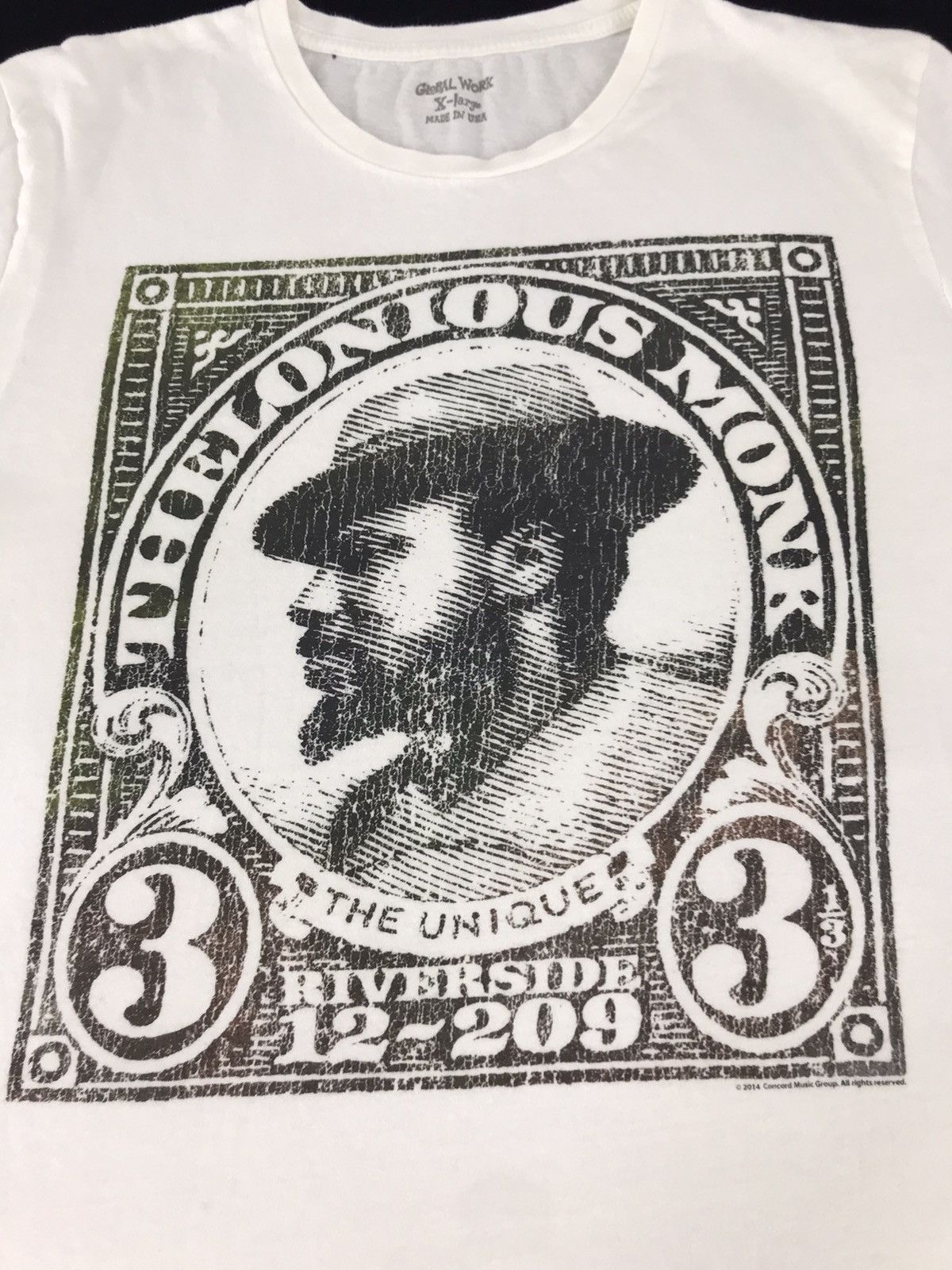 Global Work × Vintage The Lonious Monk Unique Riverside 12-209 hype style tee Size US L / EU 52-54 / 3 - 3 Thumbnail