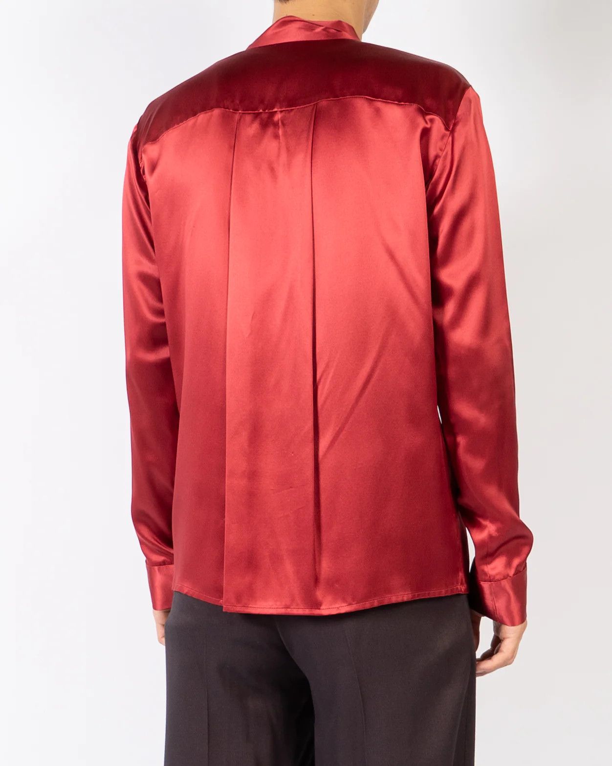 Haider Ackermann FW18 Red Silk Scarf Collar Shirt Size US S / EU 44-46 / 1 - 5 Thumbnail