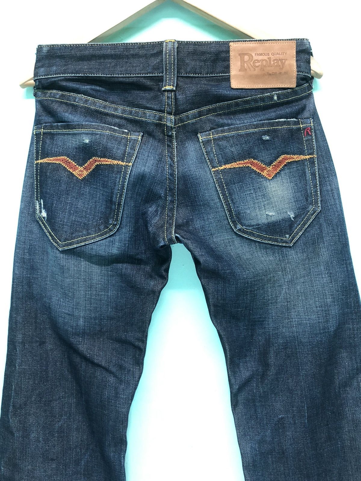 Replay × Vintage VINTAGE REPLAY FLARE DISTRESSED DENIM JEANS ITALY 🇮🇹 Size US 28 / EU 44 - 2 Thumbnail
