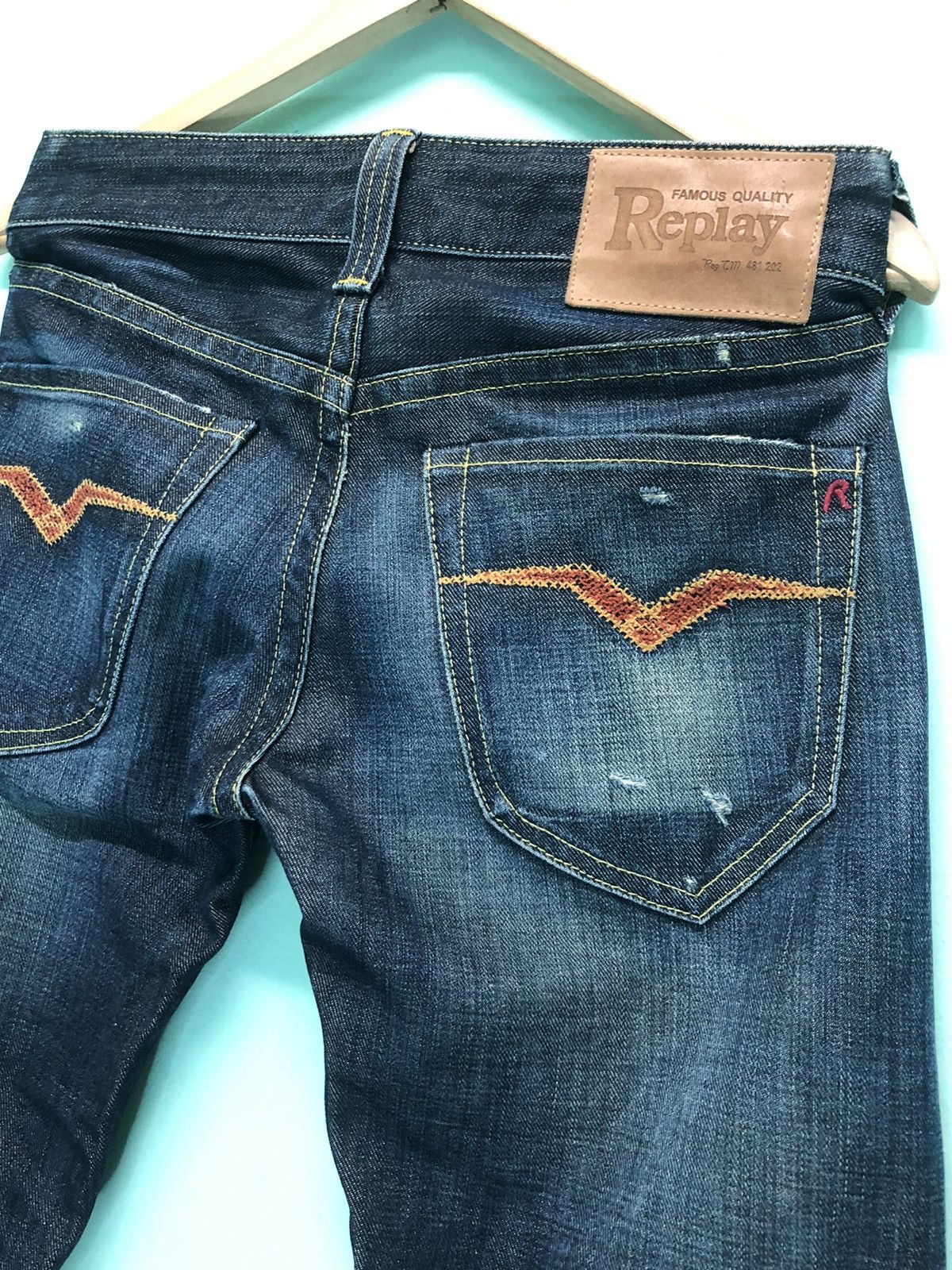 Replay × Vintage VINTAGE REPLAY FLARE DISTRESSED DENIM JEANS ITALY 🇮🇹 Size US 28 / EU 44 - 3 Thumbnail