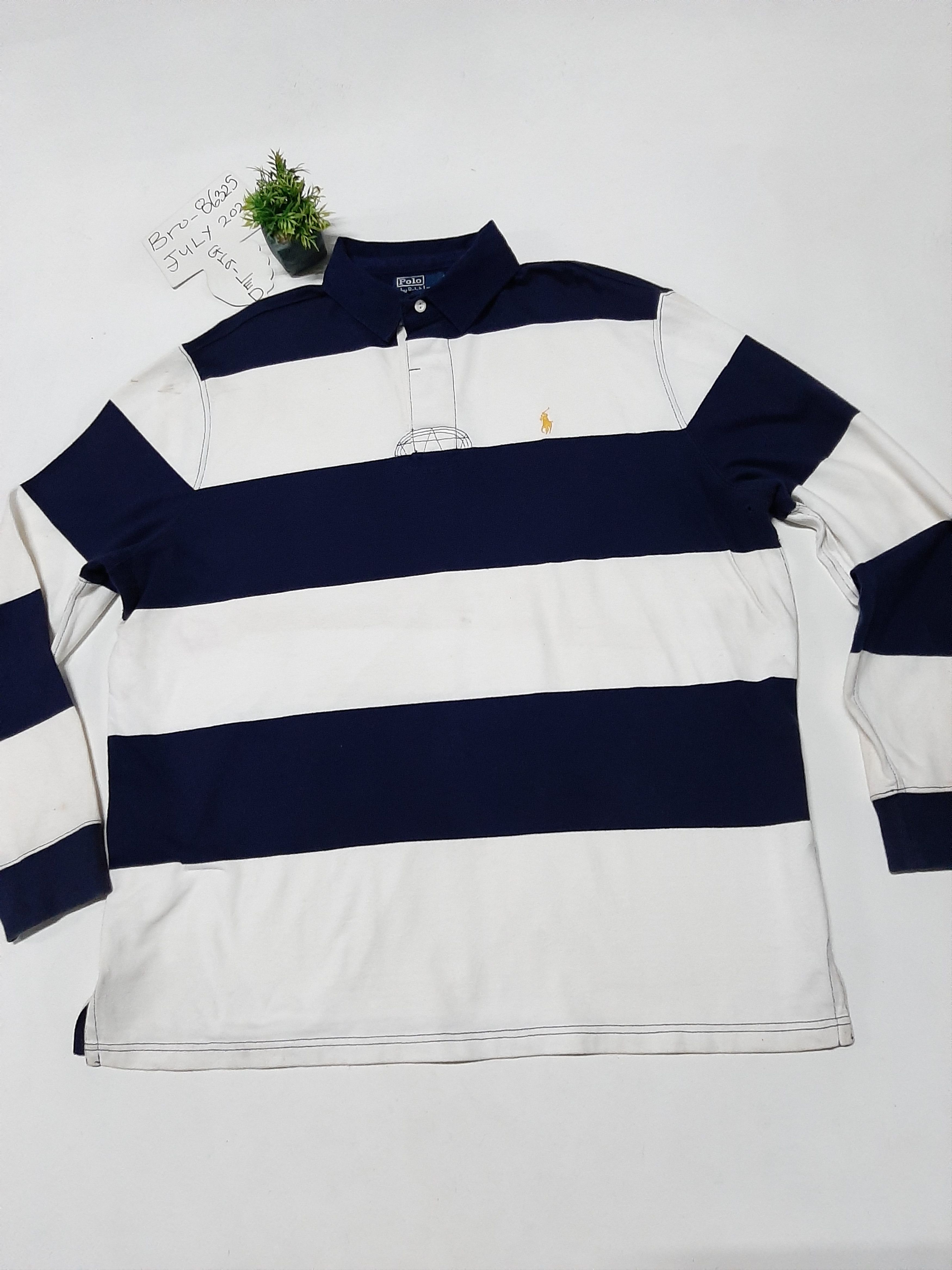 Polo Ralph Lauren × Ralph Lauren × Vintage VTG POLO RUGBY RALPH LAURENT STRIPE LONG SLEEVE Size US XL / EU 56 / 4 - 1 Thumbnail