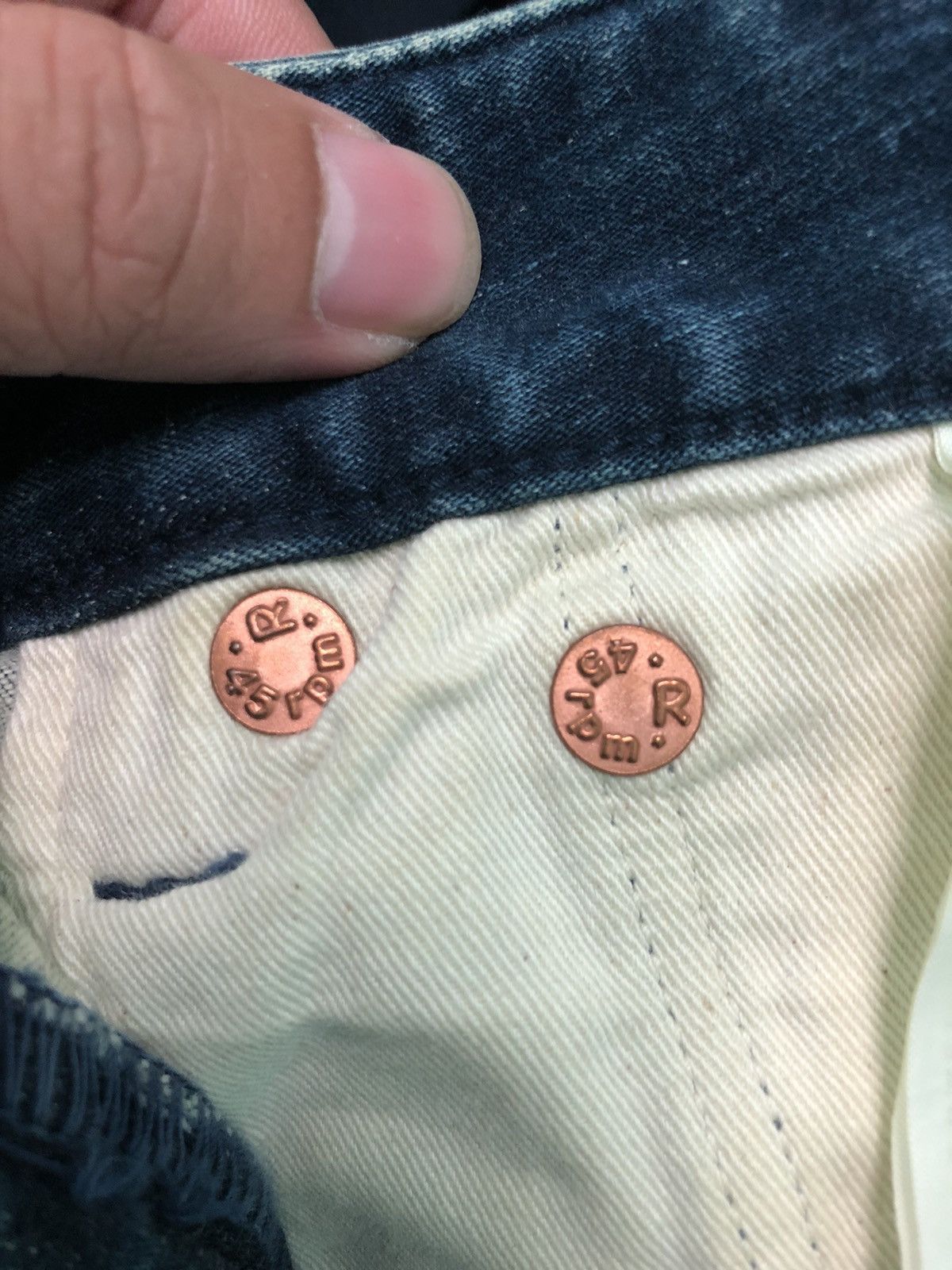 45rpm × Japanese Brand VINTAGE 45rpm SLIM FLARE BLUE INDIGO DENIM JEANS Size US 30 / EU 46 - 10 Thumbnail