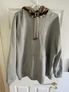 BURBERRY grey hoodie with nova check lining – Loop Generation