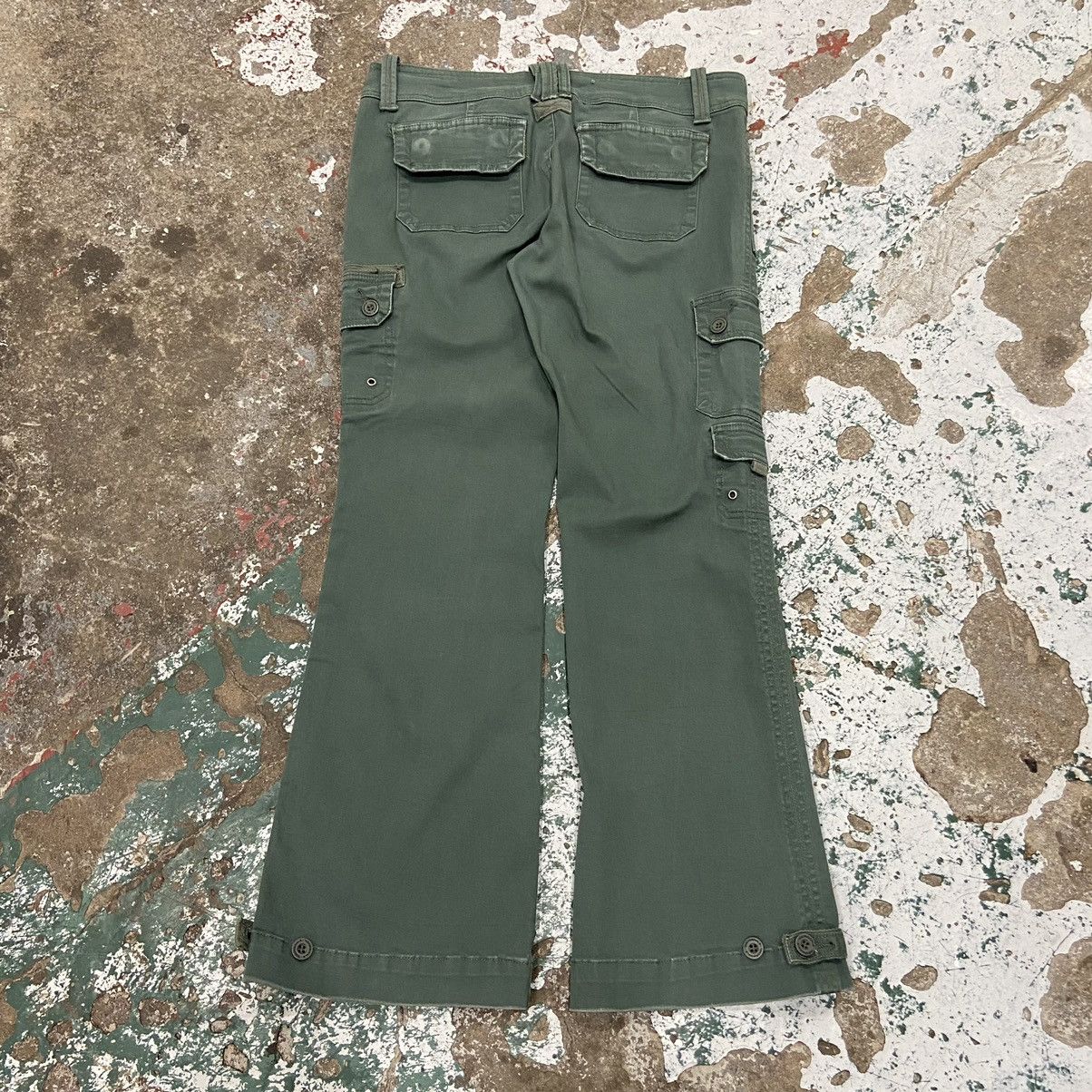 Vintage Vintage Y2K Green Low Waist Flare Pants Size 33" - 4 Thumbnail