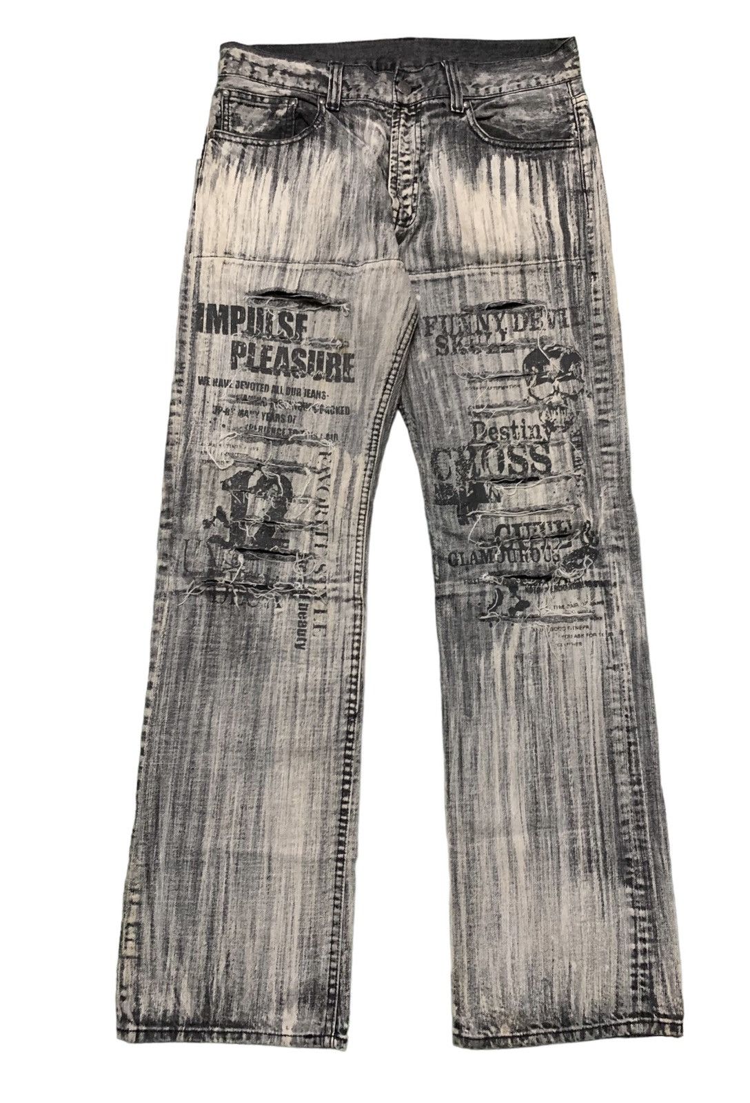 Japanese Brand Rare Design Vintage Japanese Brand Distressed Jeans 1990s Size US 34 / EU 50 - 1 Thumbnail