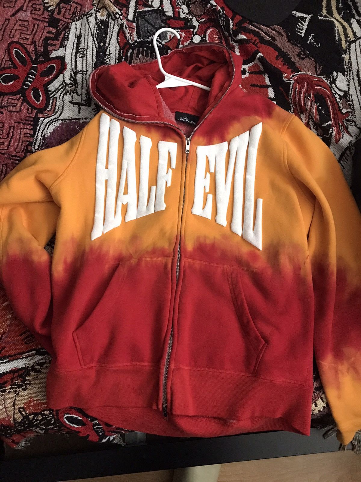 Half Evil Half Evil Split Dye full zip hoodie (QC Defect) | Grailed