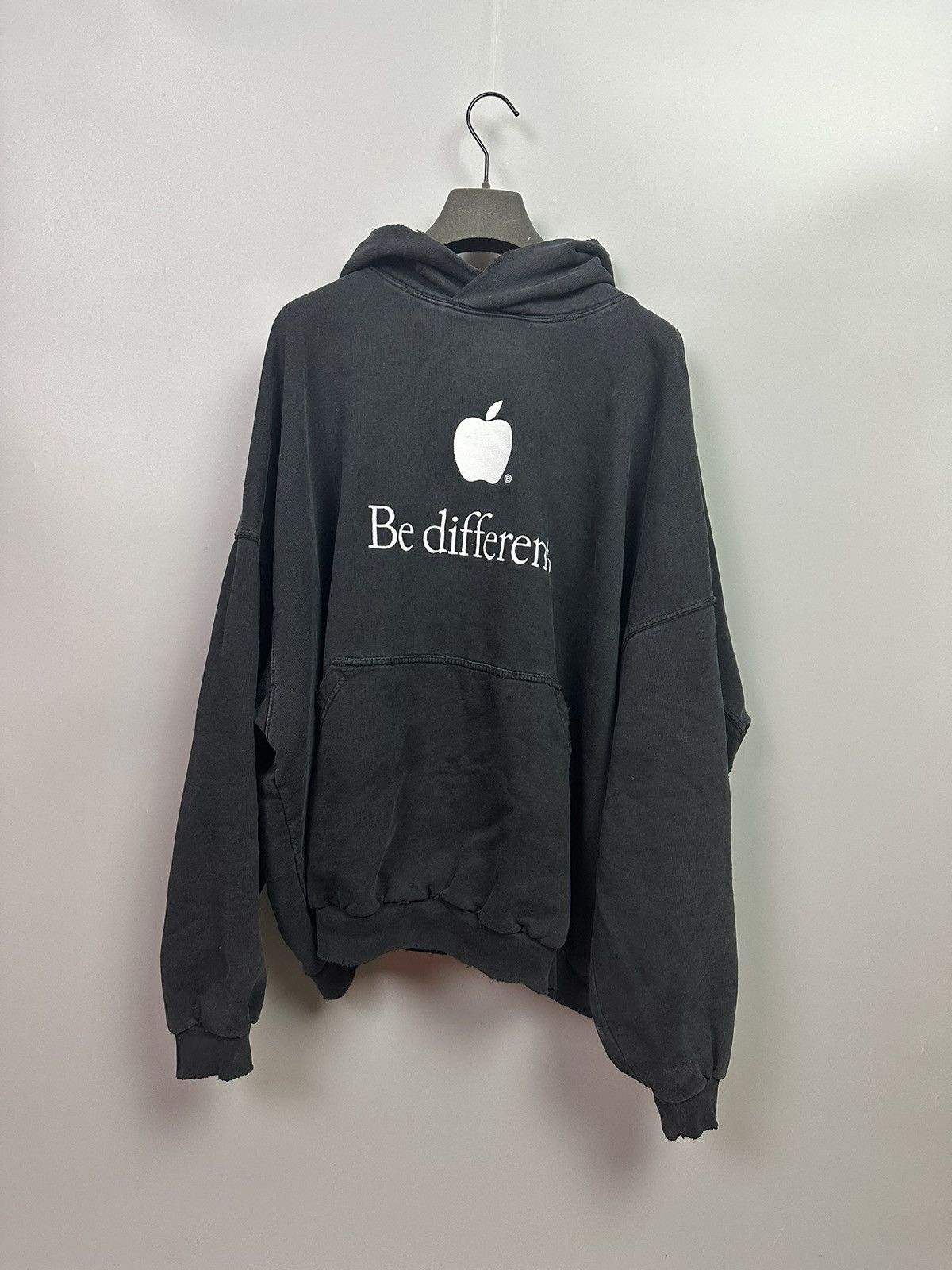 Balenciaga Unreleased Apple Be Different Distressed Parody Hoodie