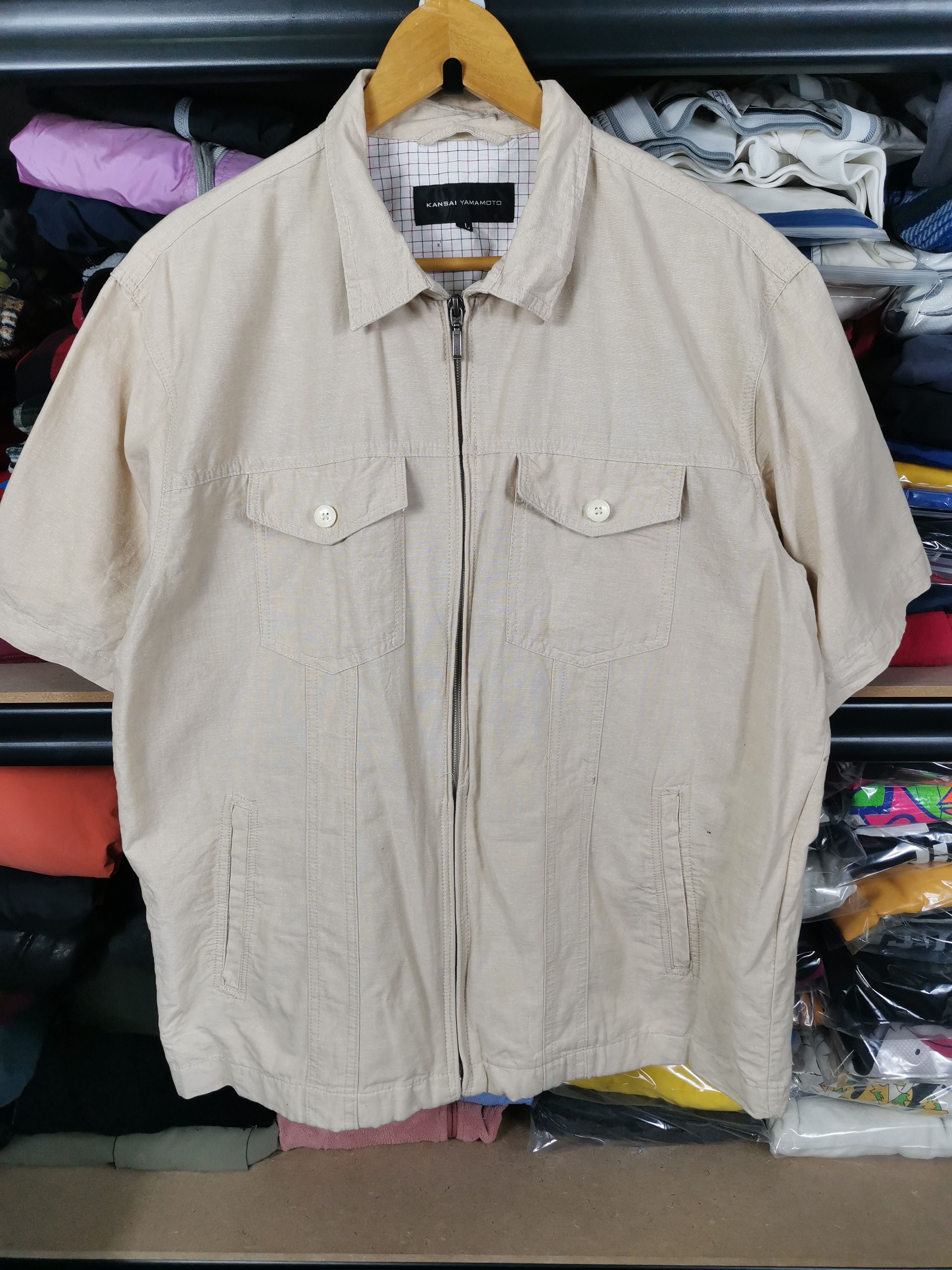 Japanese Brand Vintage Kansai Yamamoto Zipper Flannel Shirt Size US L / EU 52-54 / 3 - 1 Thumbnail
