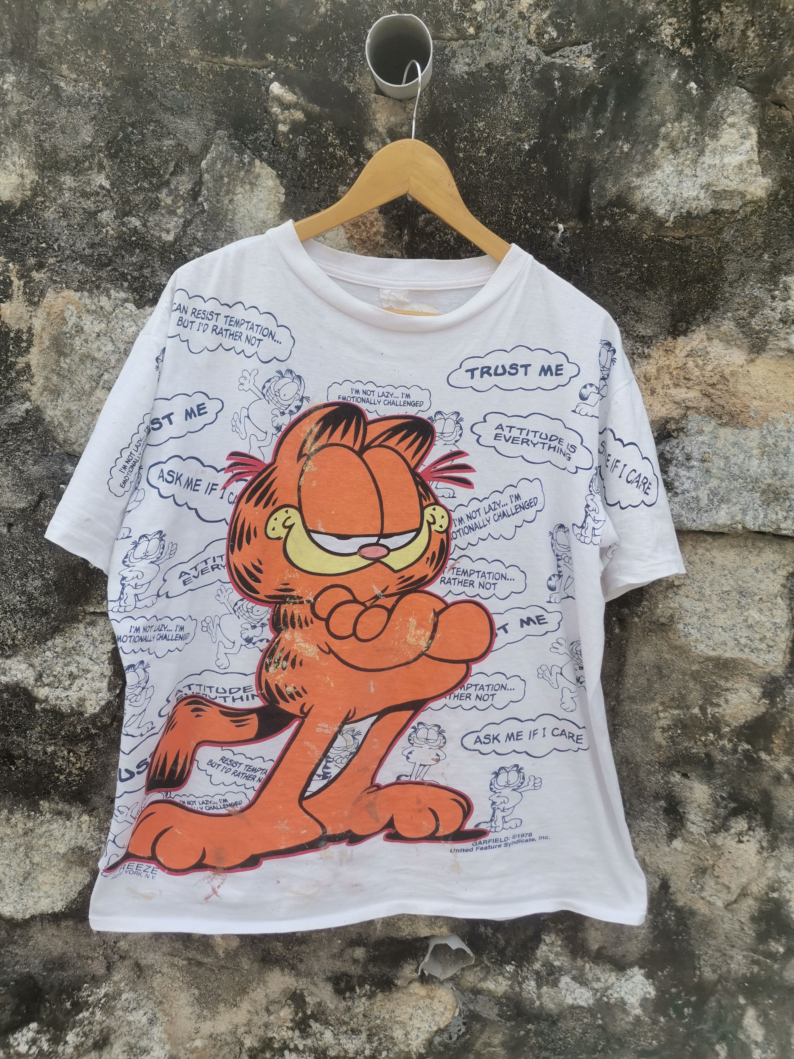 Vintage Vintage 80s Garfield Freeze New York Fullprint Shirt Size US XL / EU 56 / 4 - 1 Thumbnail