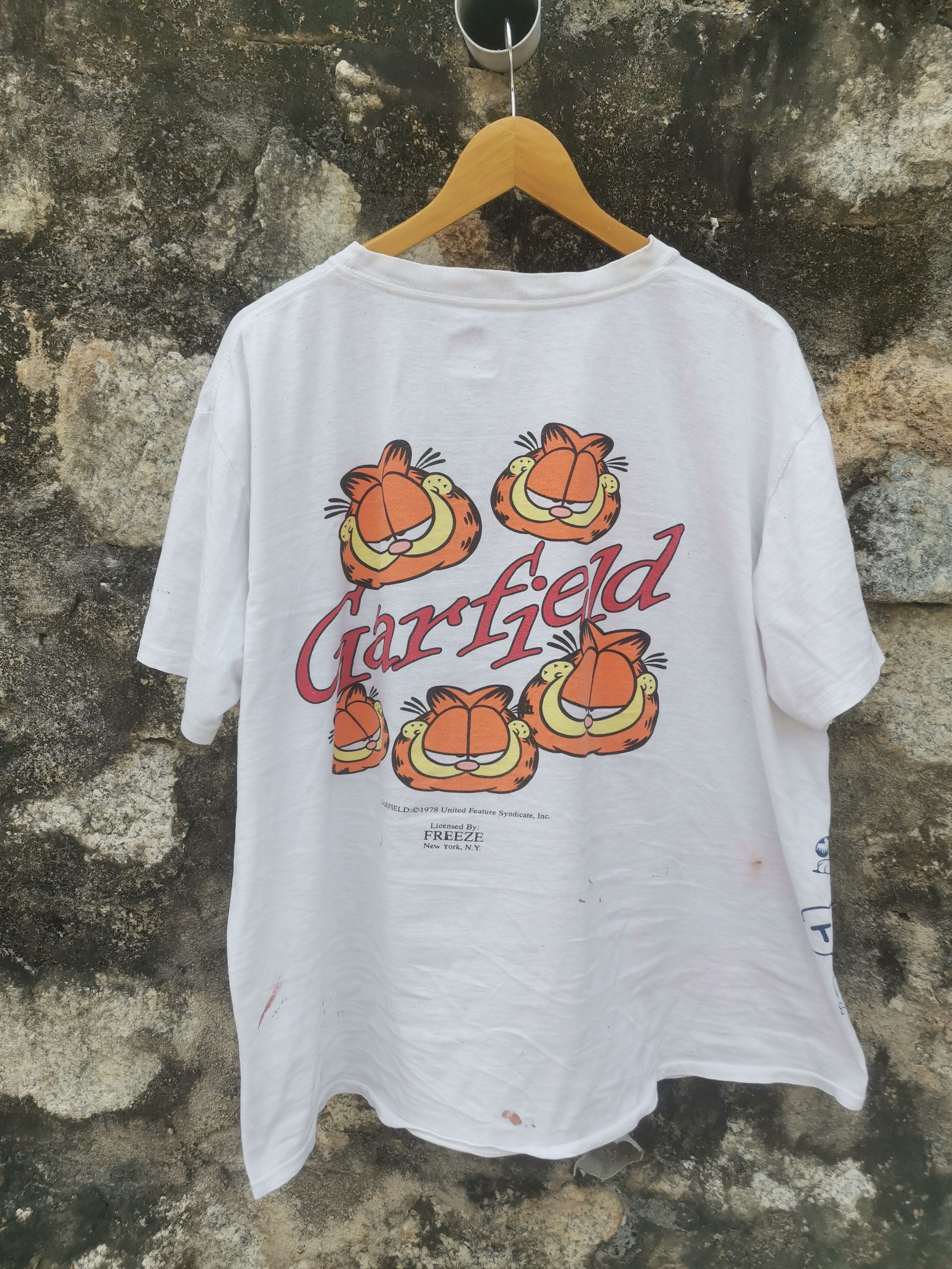 Vintage Vintage 80s Garfield Freeze New York Fullprint Shirt Size US XL / EU 56 / 4 - 2 Thumbnail