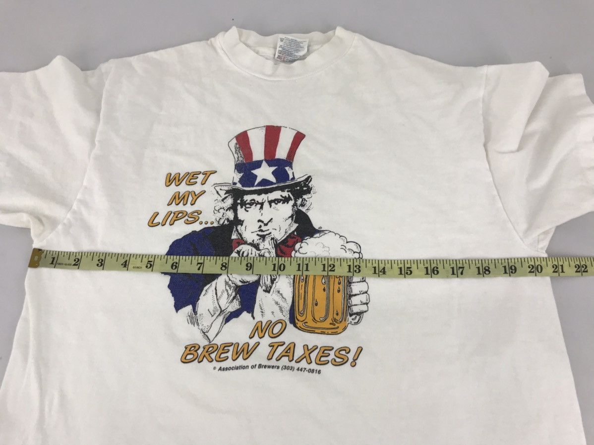 Hanes × Vintage Vintage Uncle Sam Wet My Lips No Brew Taxes Big Logo Tee Size US L / EU 52-54 / 3 - 7 Thumbnail