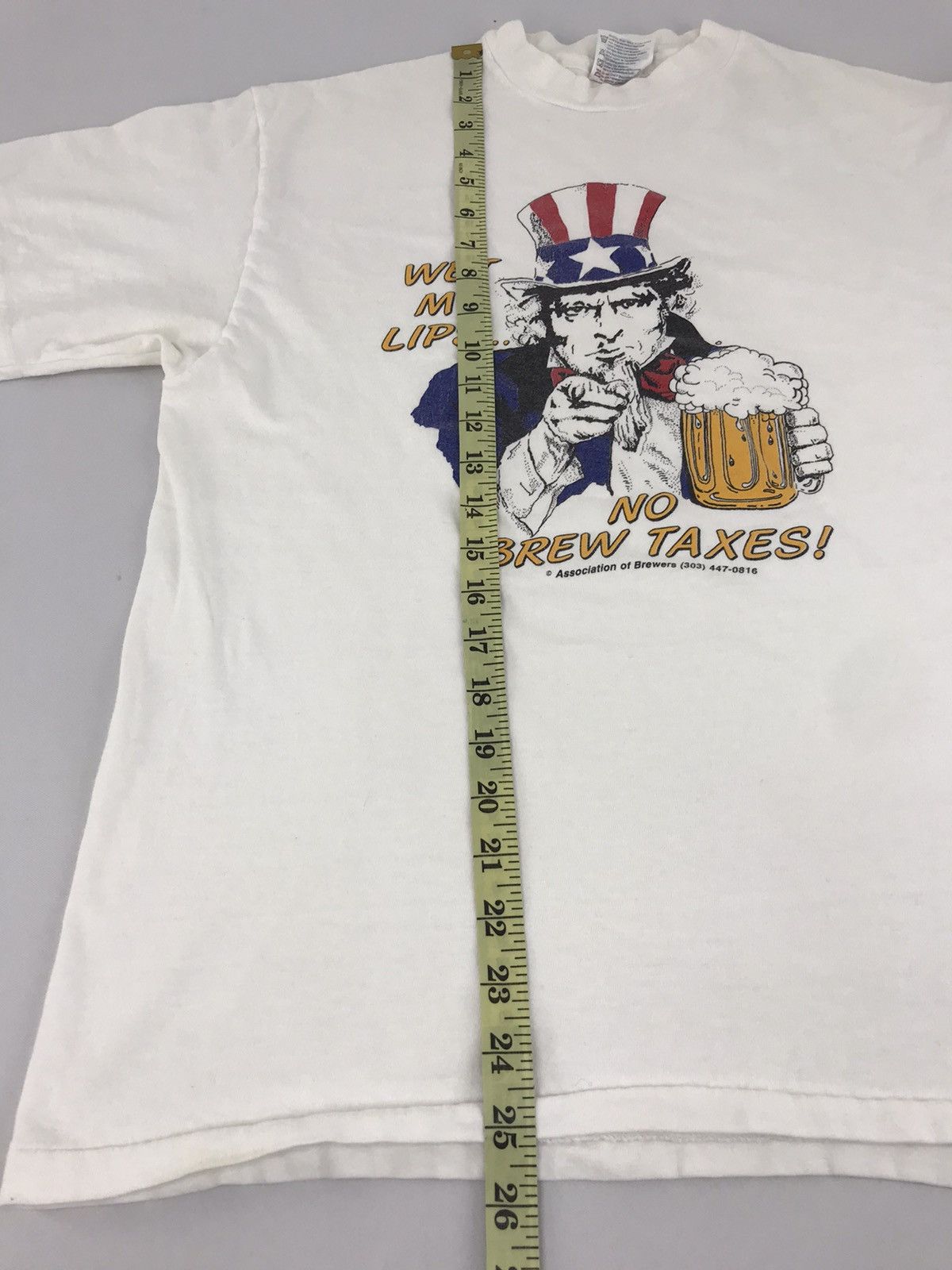 Hanes × Vintage Vintage Uncle Sam Wet My Lips No Brew Taxes Big Logo Tee Size US L / EU 52-54 / 3 - 8 Thumbnail