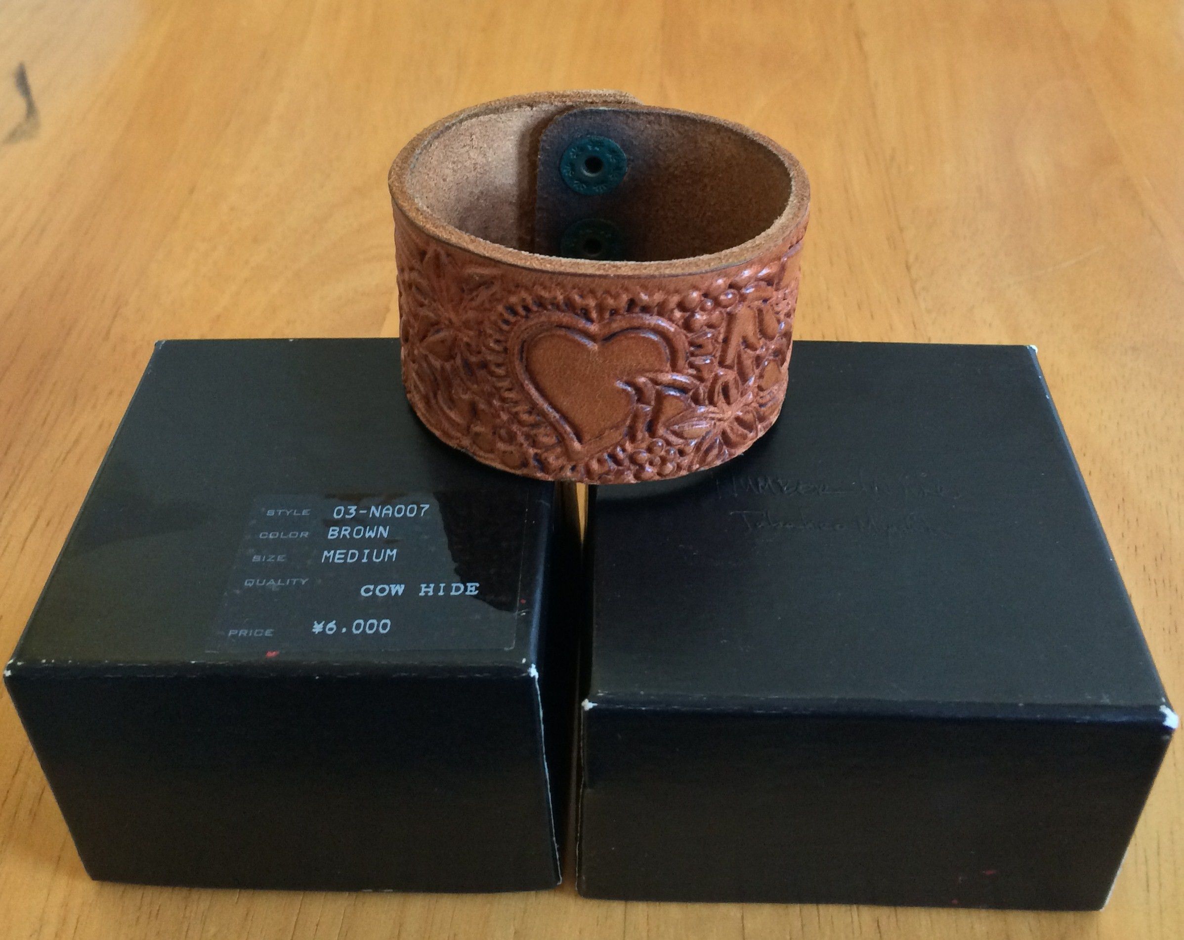 Number (N)ine SS03 Number (N)ine Crying Heart Leather Bracelet + Box Size ONE SIZE - 6 Thumbnail