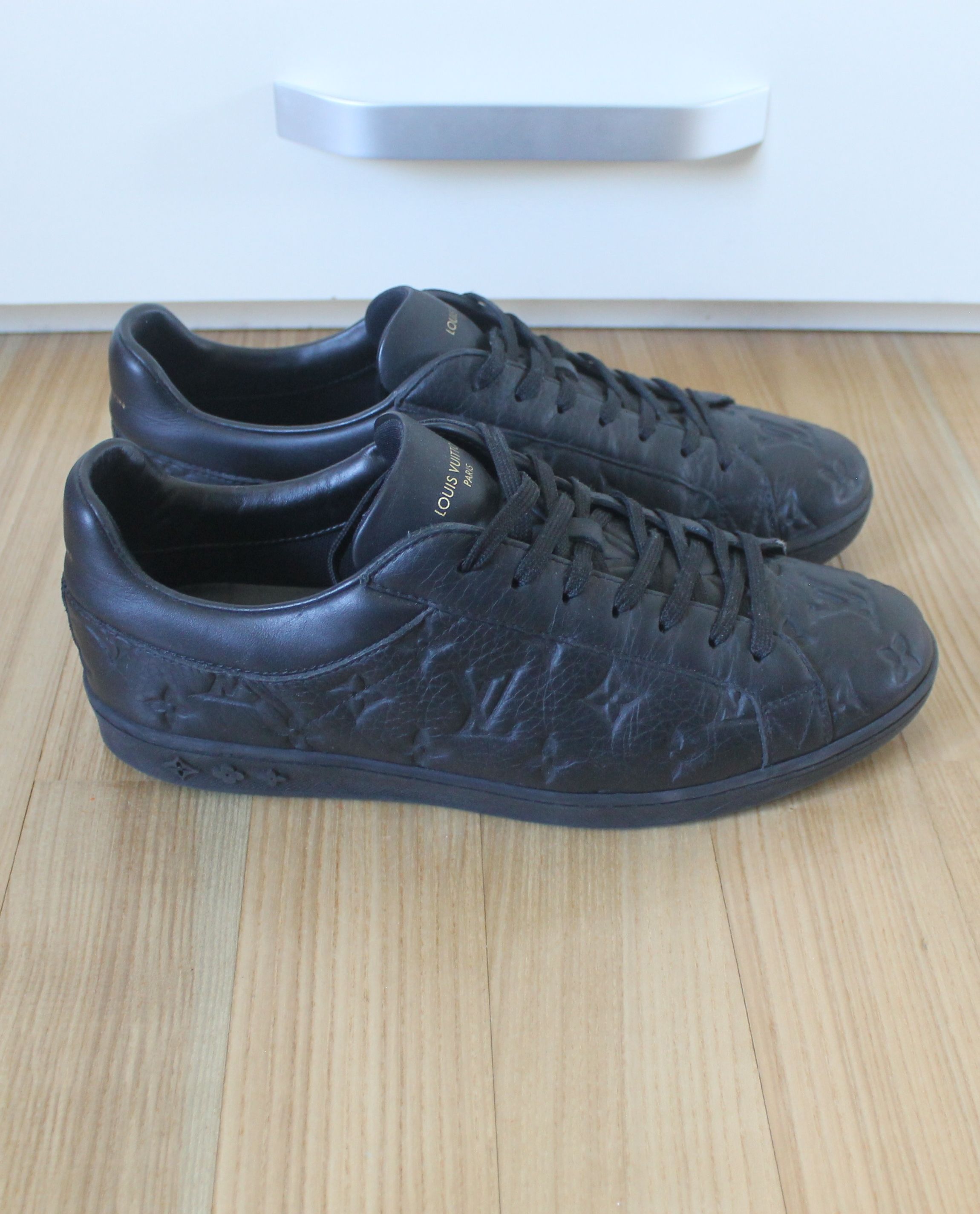 Louis Vuitton Black Leather Luxembourg Sneakers Size 42 Louis